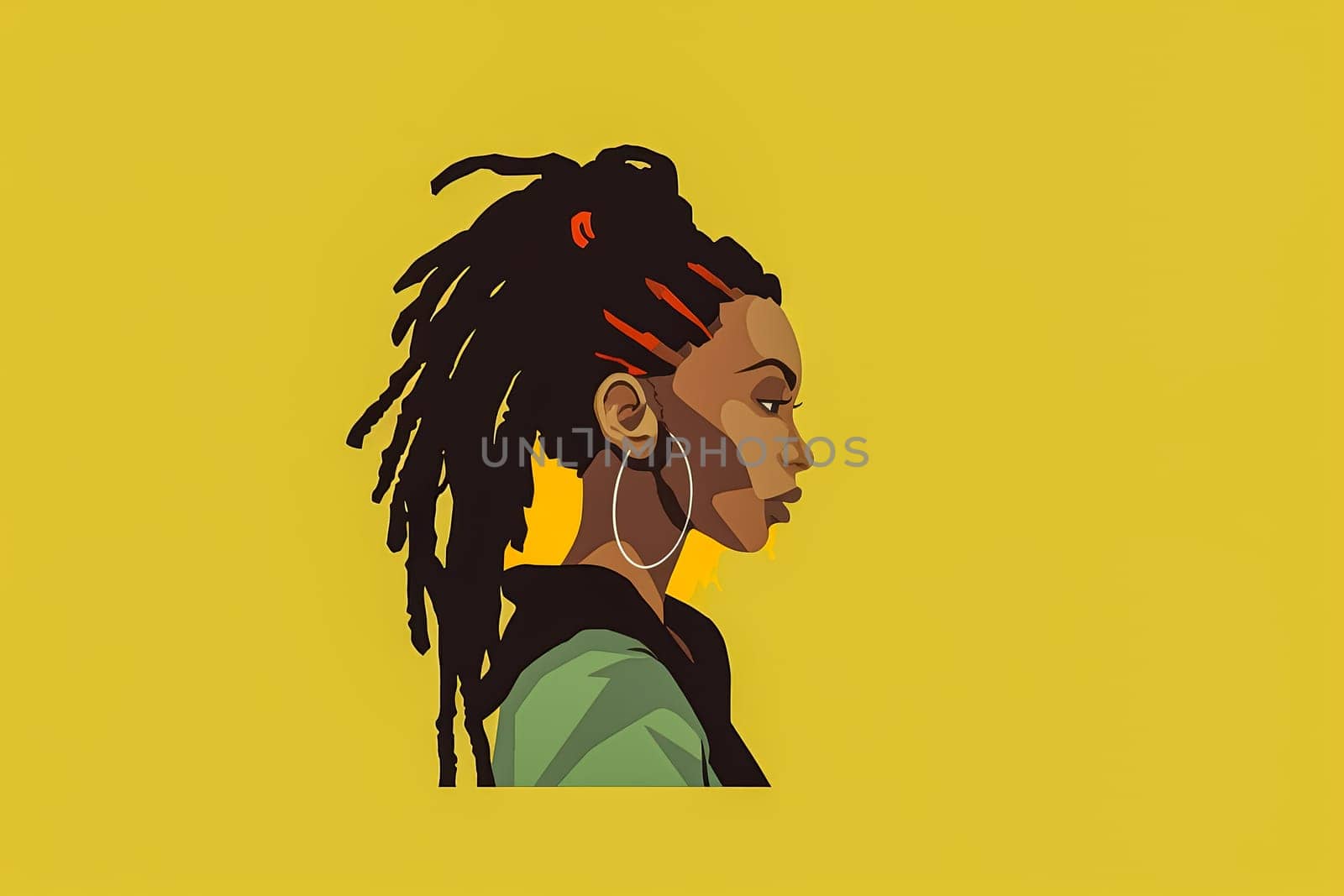 Engage with a vibrant cartoon girl sporting dreadlocks, embodying the spirit of World Afro Day in a lively and inclusive logo design.