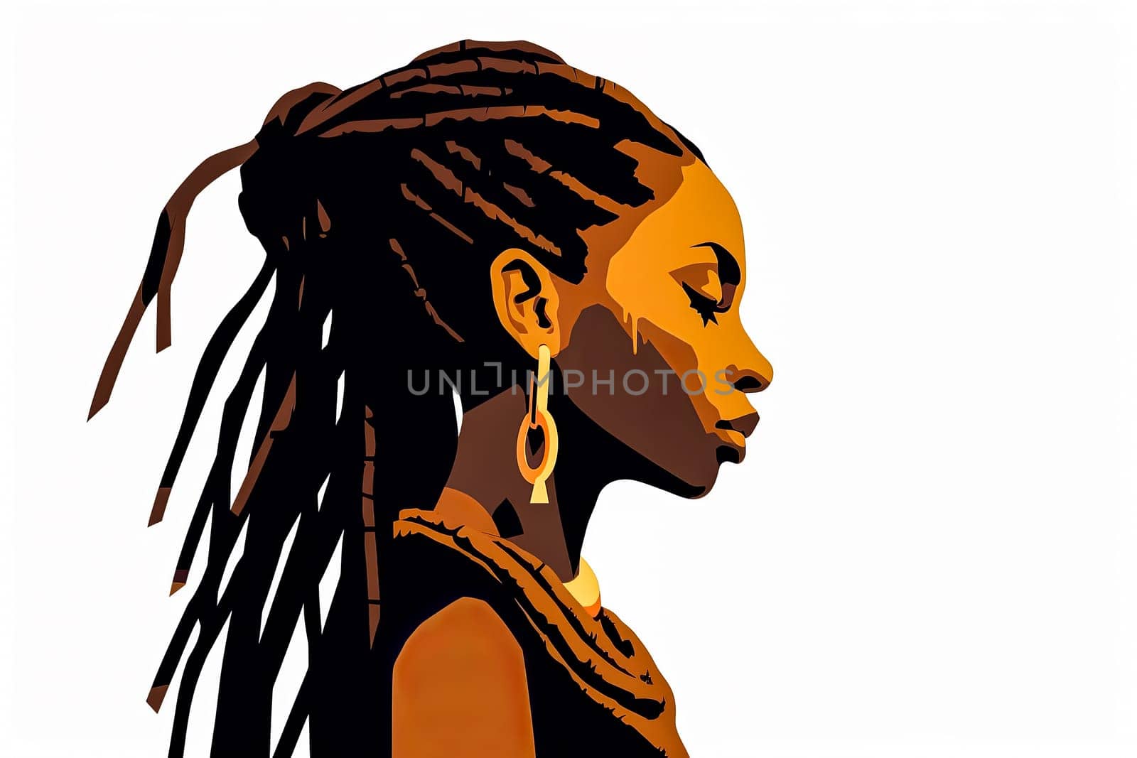 Engage with a vibrant cartoon girl sporting dreadlocks, embodying the spirit of World Afro Day in a lively and inclusive logo design.