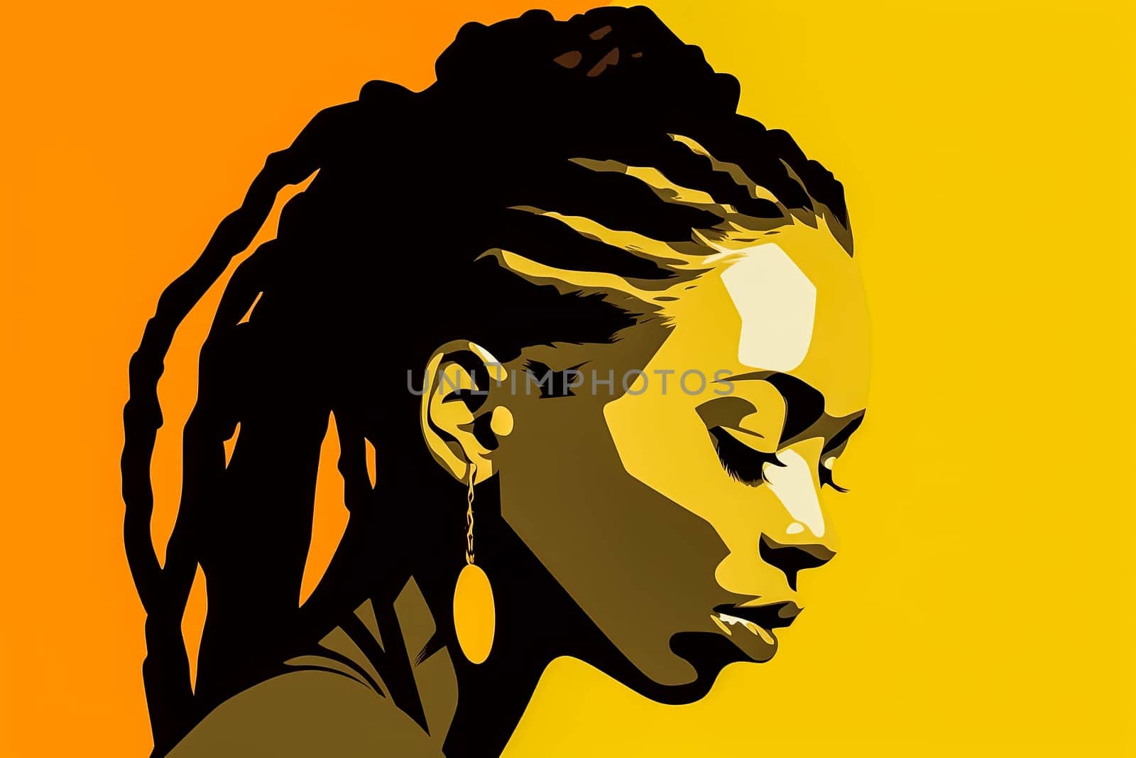 Engage with a vibrant cartoon girl sporting dreadlocks, embodying the spirit of World Afro Day in a lively and inclusive logo design.