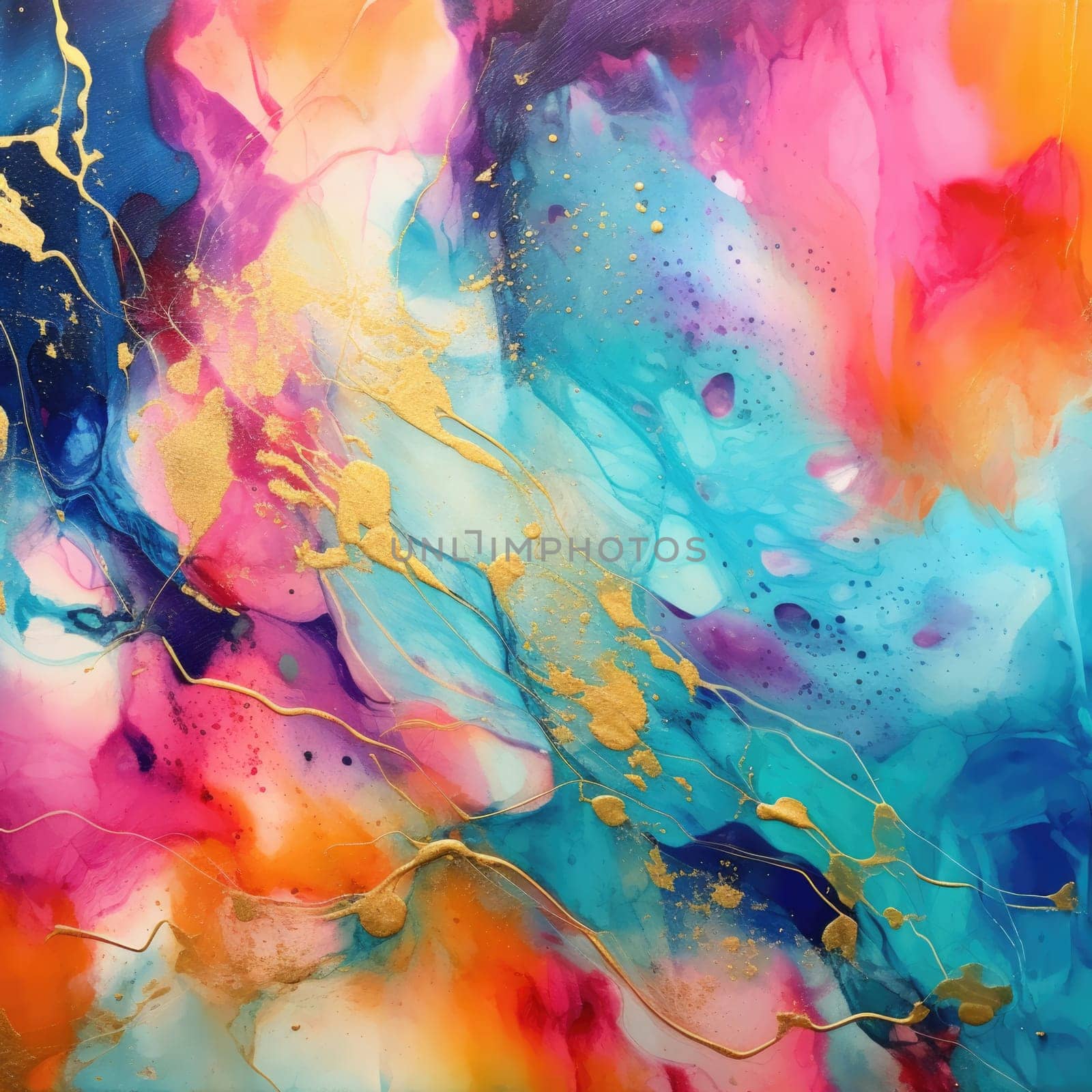 abstract alcohol ink liquid paint colorful art, ai by rachellaiyl