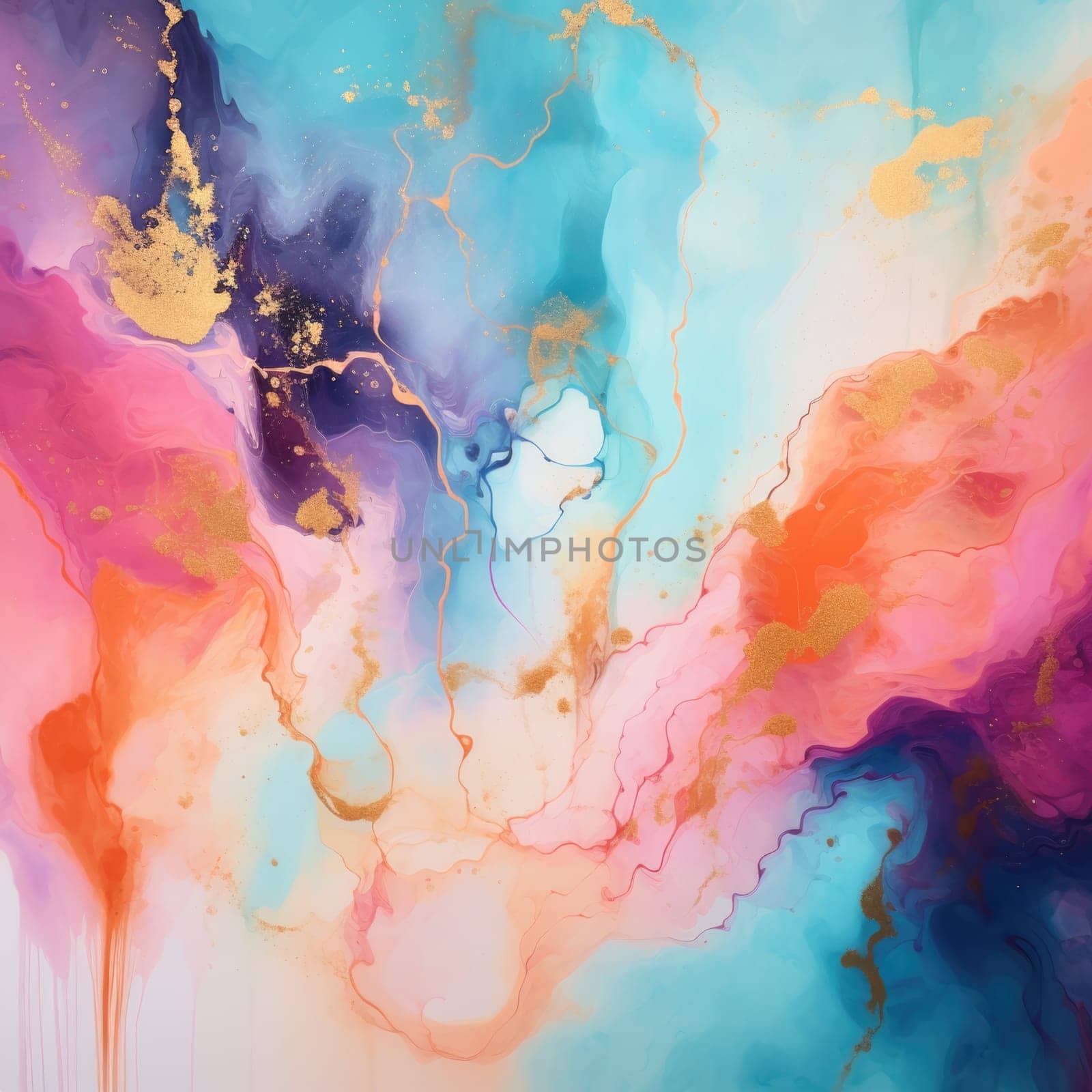 abstract alcohol ink liquid paint colorful art, ai by rachellaiyl