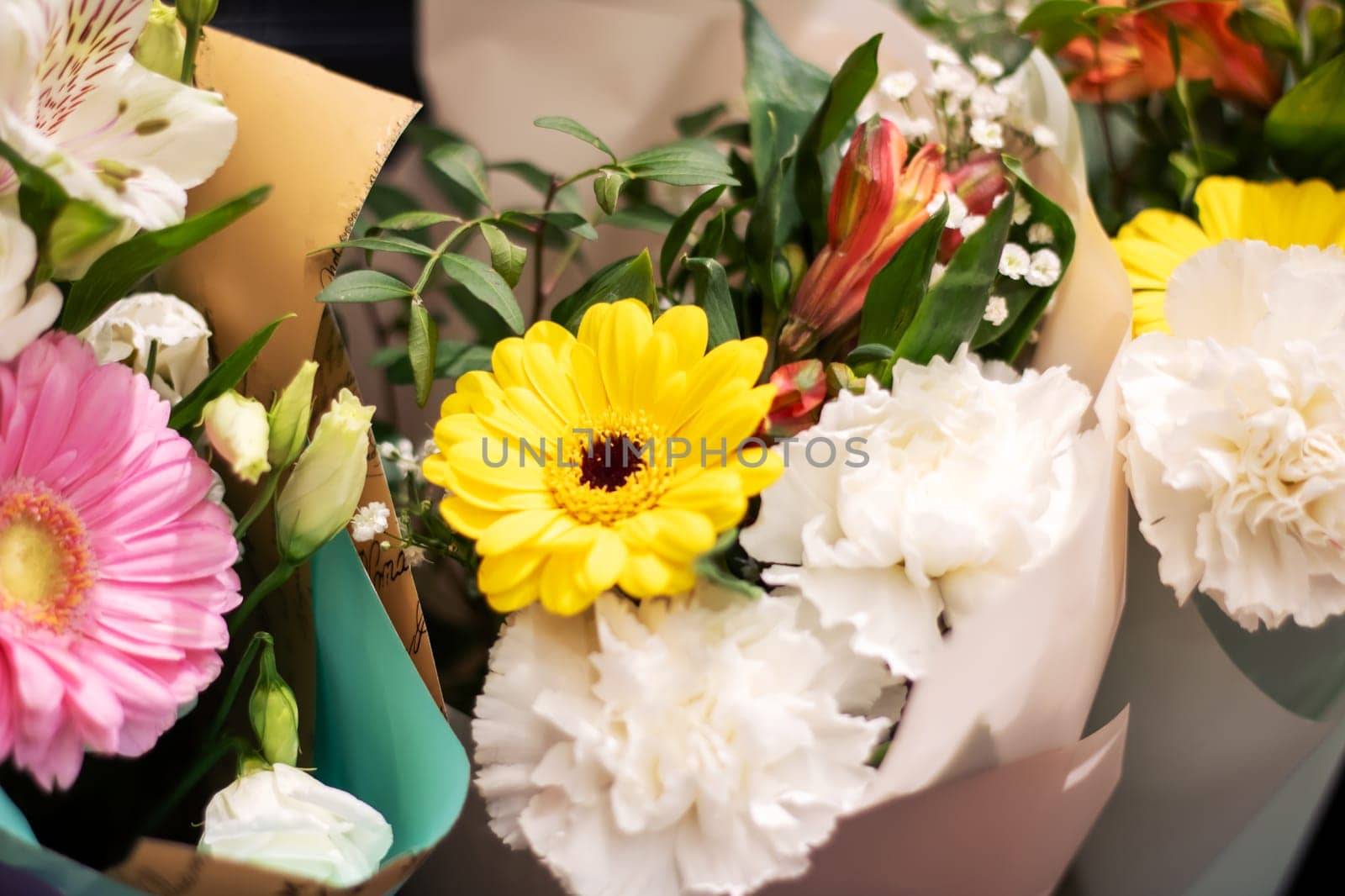 Flowers in a gift pack close up by Vera1703