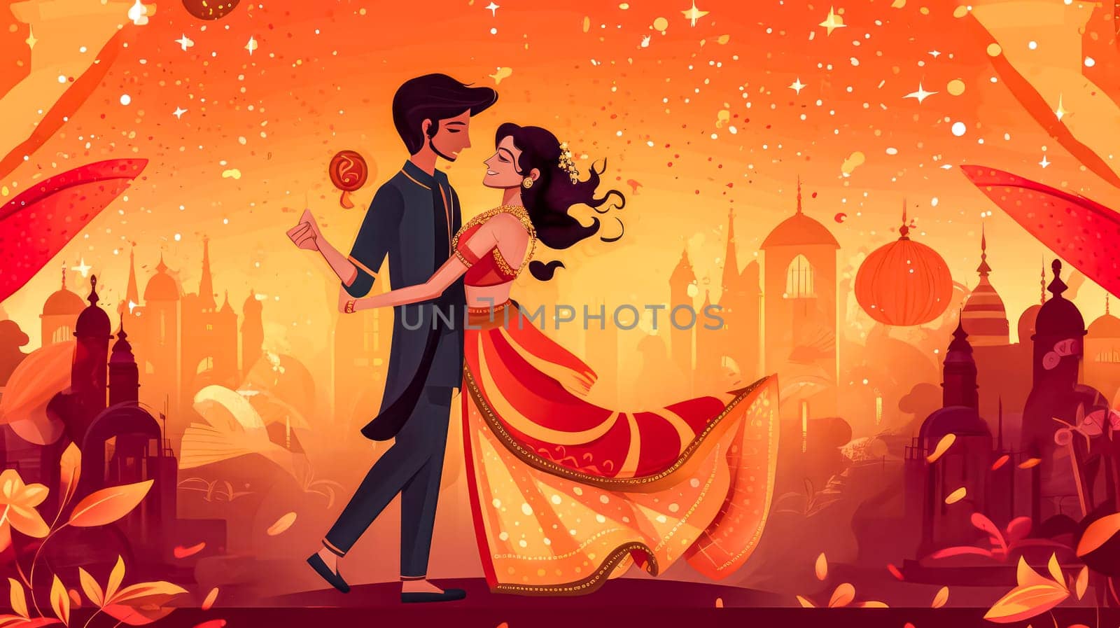Celebrate the joyous occasion of Diwali with this vibrant illustration by Alla_Morozova93