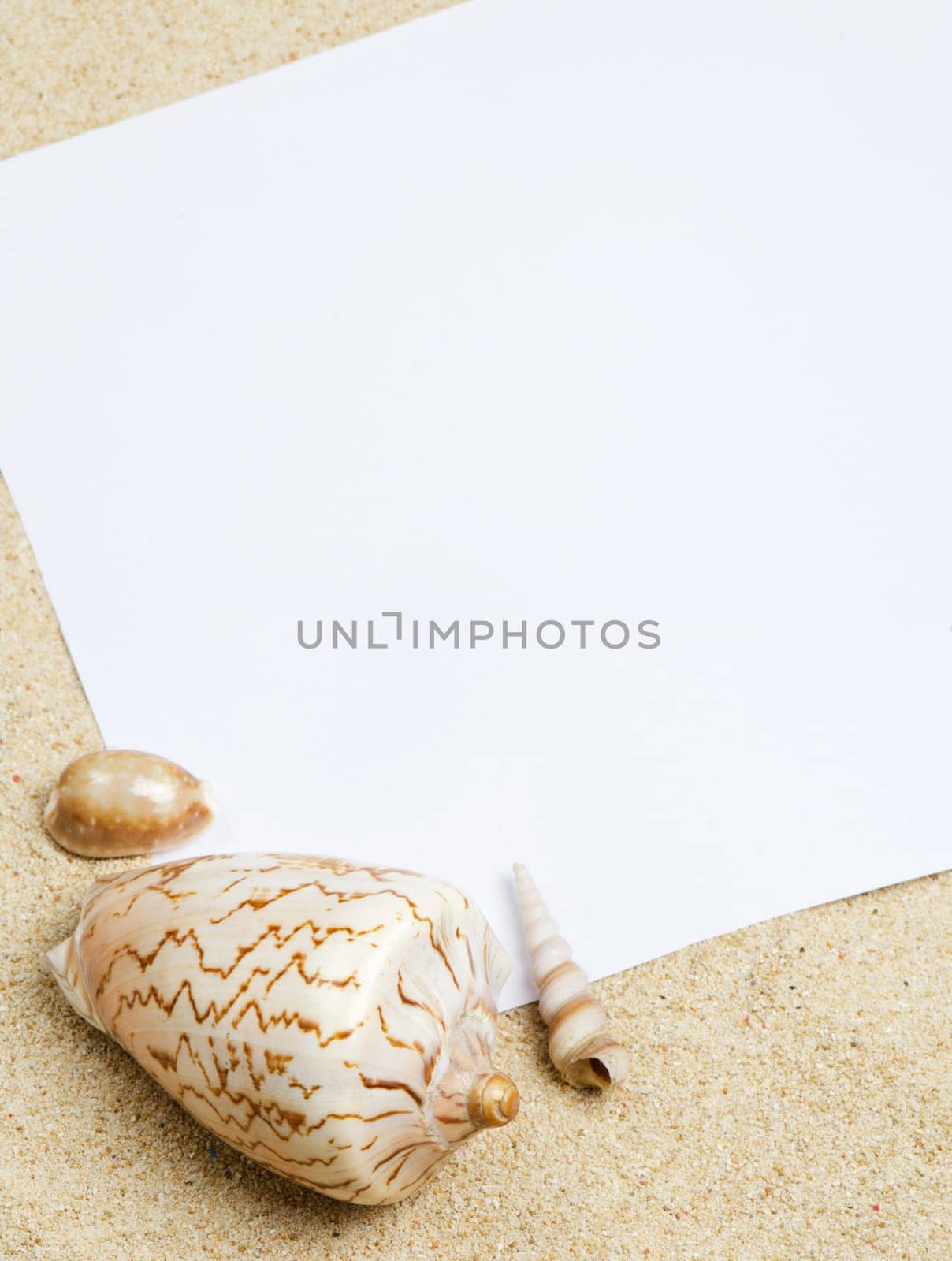 Blank paper on sand by homydesign