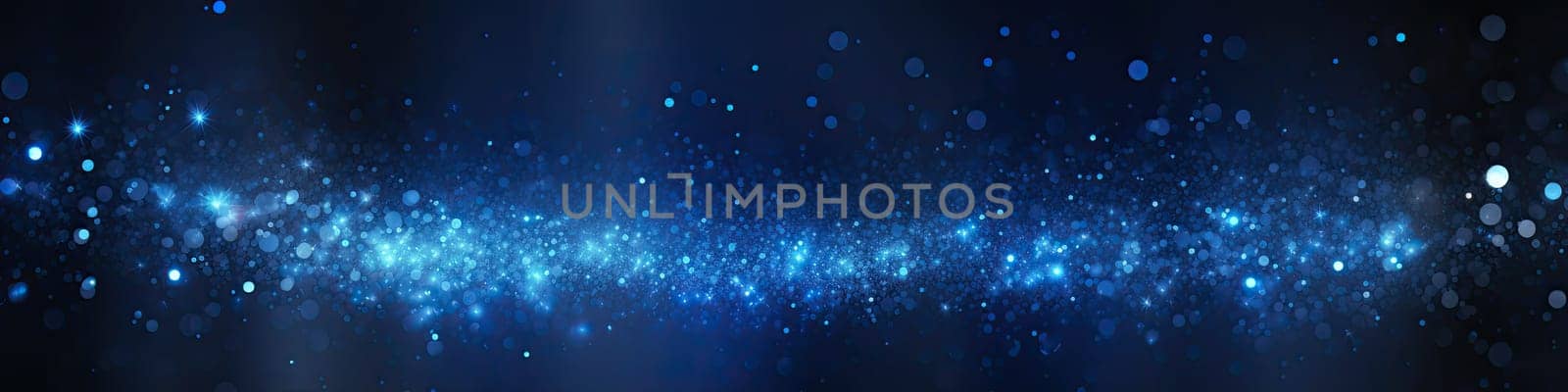 Blue glow particles abstract bokeh background and texture as banner