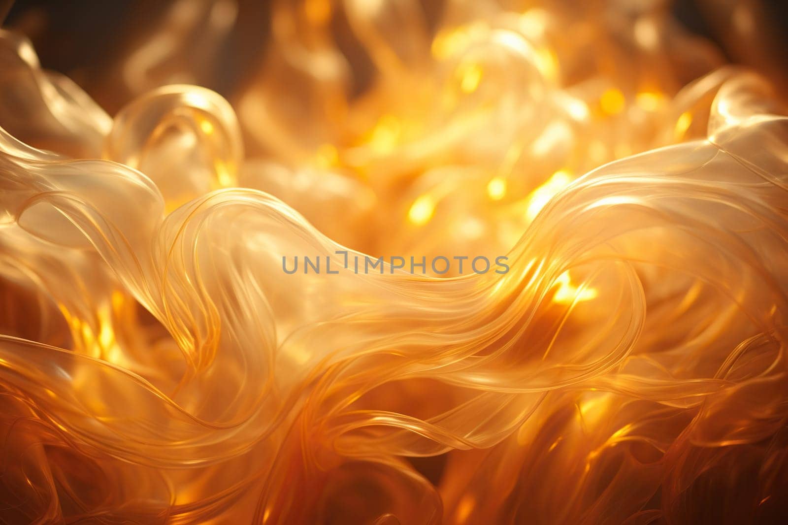 Abstract golden wave pattern with liquid effect. Place for text. Generated by artificial intelligence by Vovmar