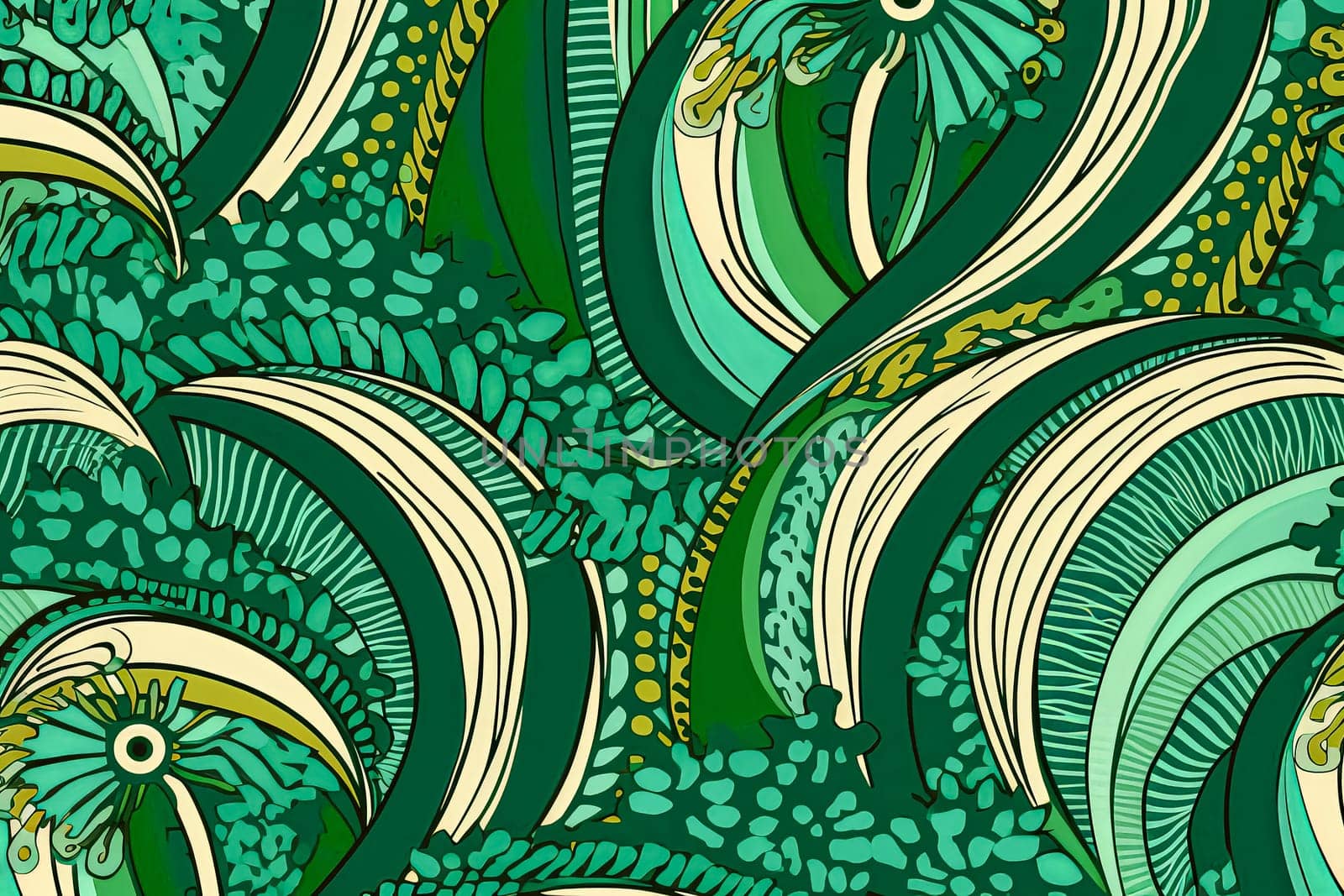 Seamless African pattern featuring intricate ethnic and tribal motifs. by Alla_Morozova93