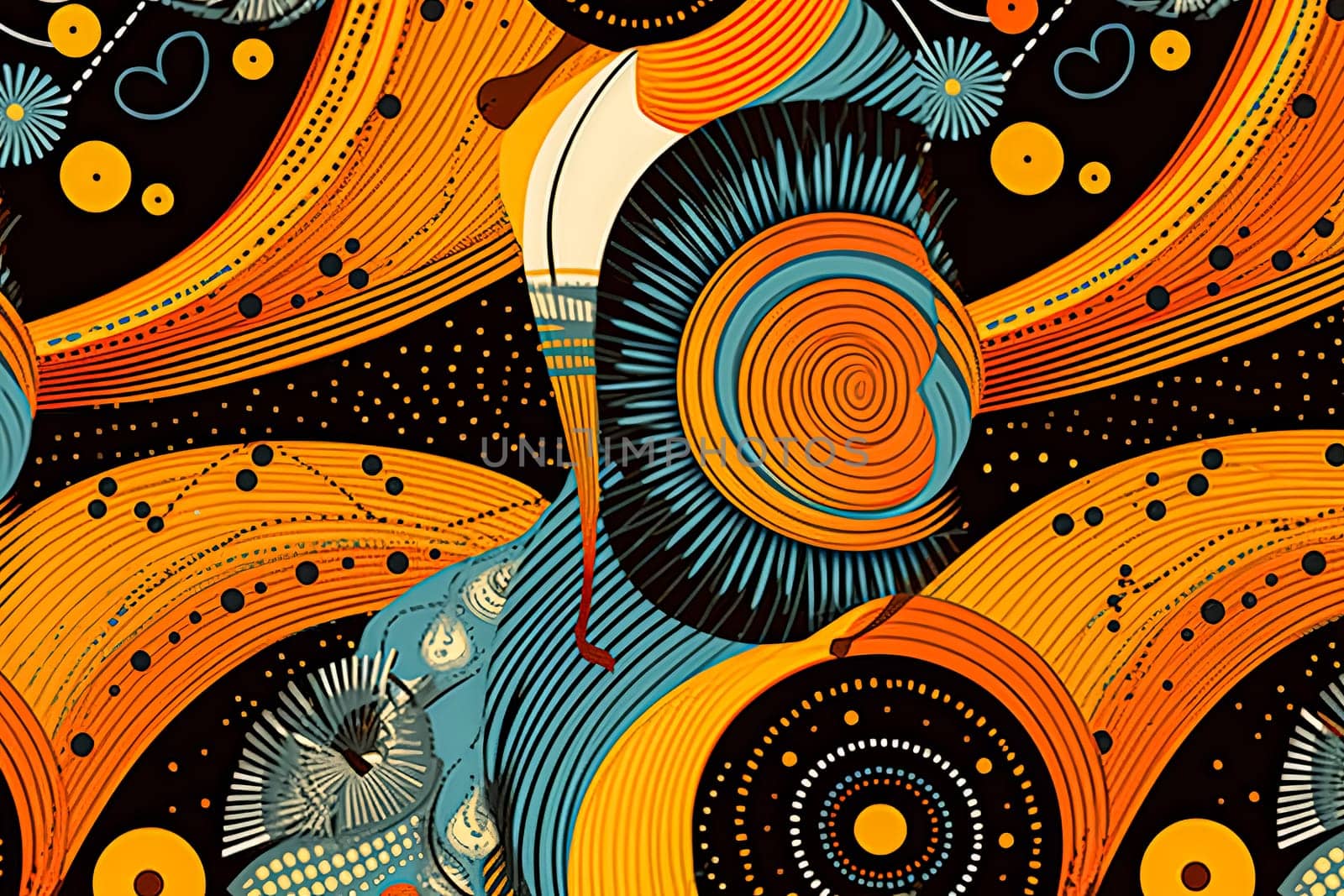 African geometric print, abstract art style seamless pattern. by Alla_Morozova93
