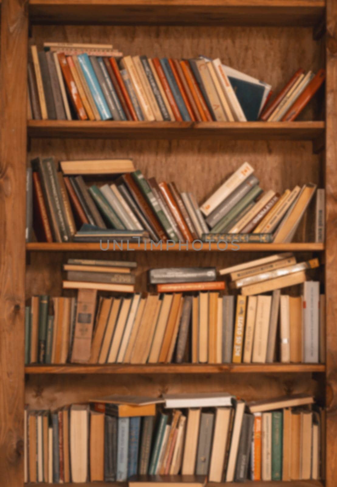 Shelf Filled With Old Books, Vintage Charm And Nostalgic Appeal Of Aged Literature. Weathered Book Spines And Aged Pages, Evoking Sense Of History And Literary Heritage. Vertical Close-Up Shot by LipikStockMedia