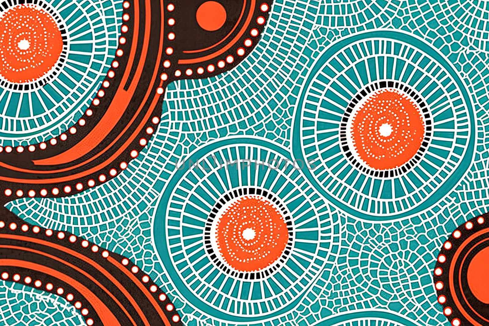 African geometric print, abstract art style seamless pattern. Hand drawn tribal decoration background with boho doodle shapes and ethnic symbols.