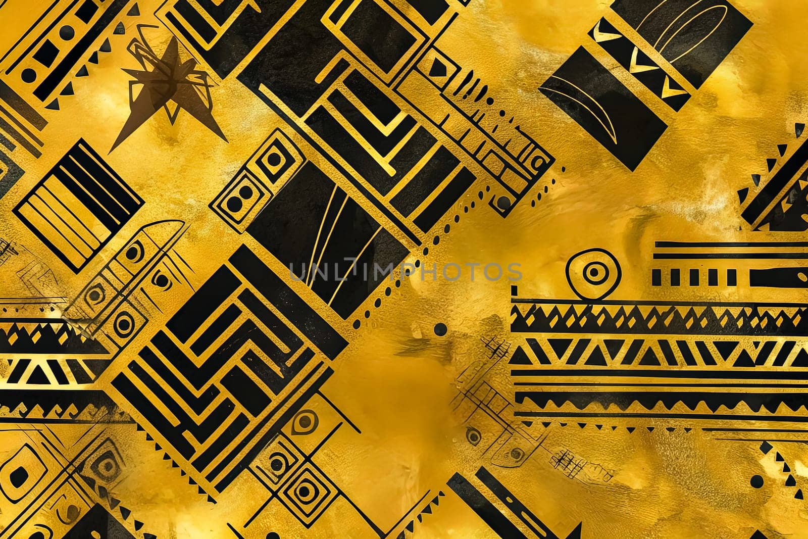 Bold and captivating, this abstract pattern in native African style mesmerizes with its intricate designs and vibrant colors, reflecting the rich cultural heritage.