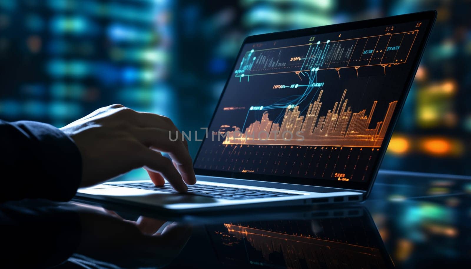 Business finance data analytics graph chart report by Nadtochiy