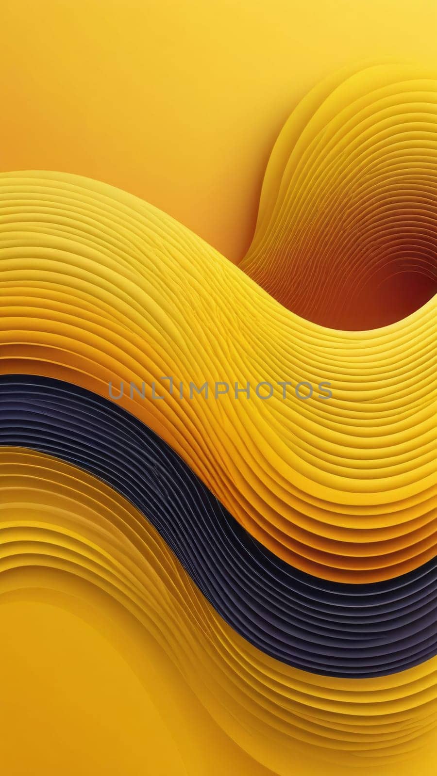 A gradient wallpaper with Segmented shapes using yellow and goldenrod gradient colors. Generative AI.