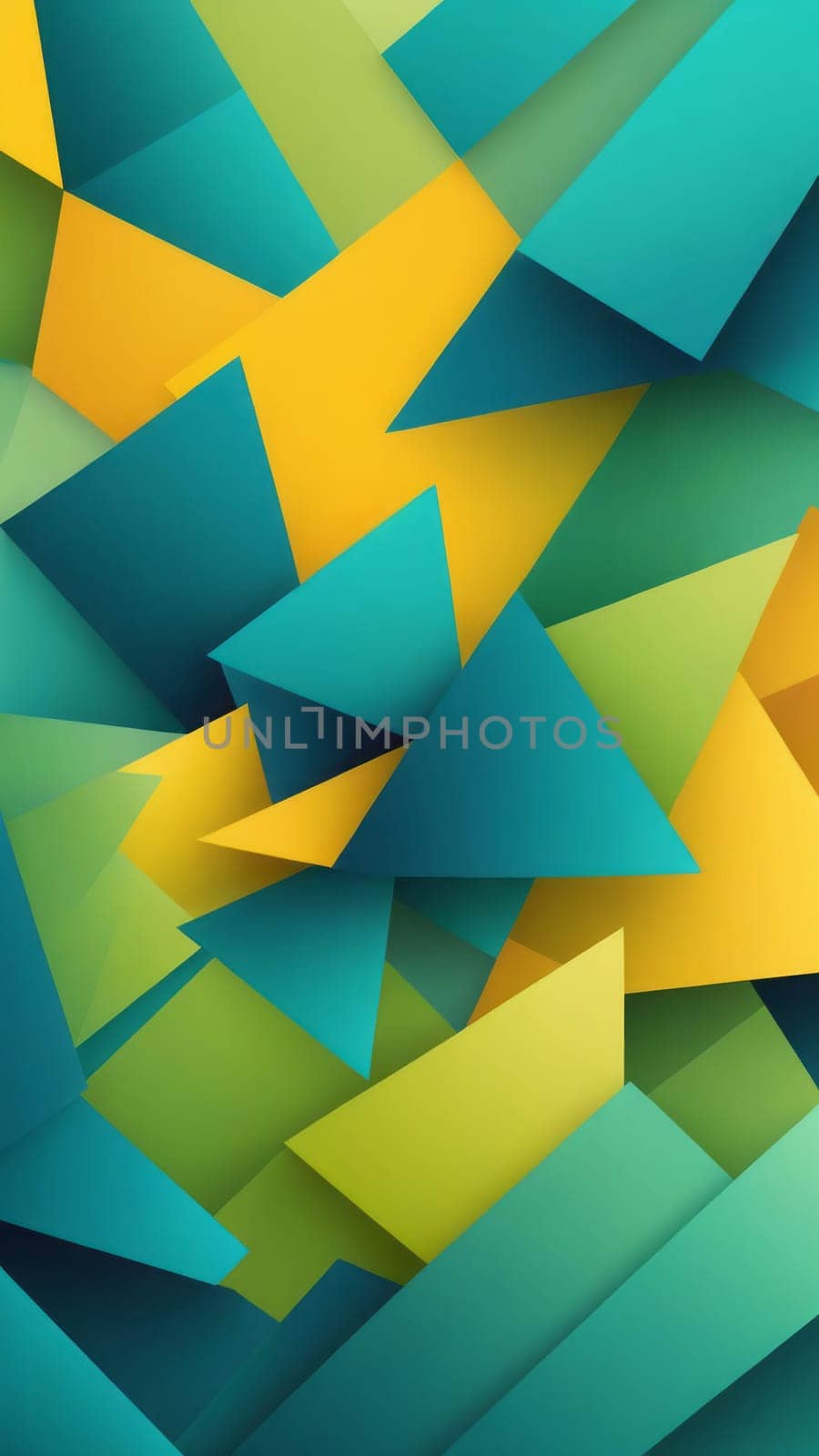 A gradient wallpaper with Multilobed shapes using teal and greenyellow gradient colors. Generative AI.