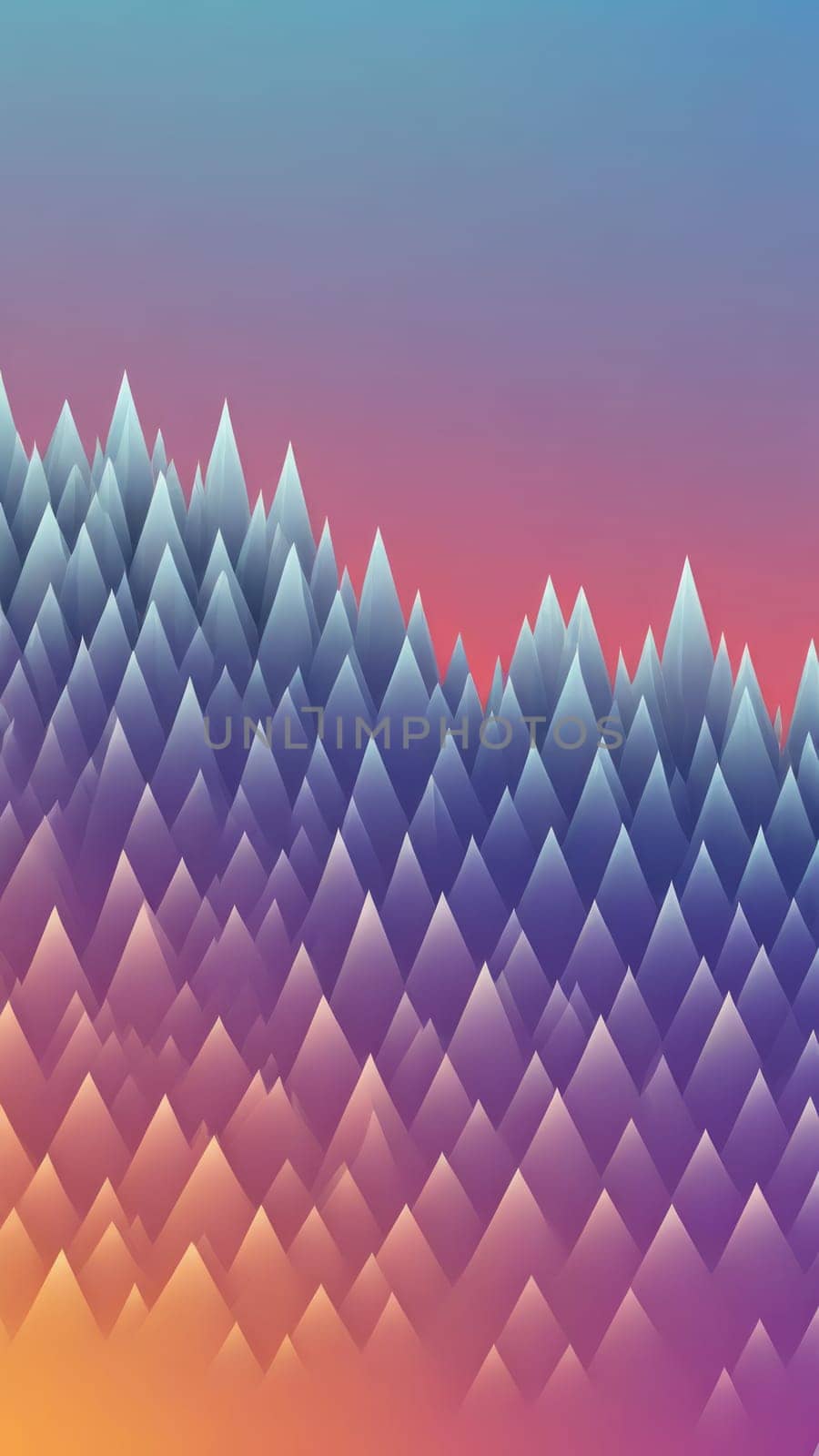 A gradient wallpaper with Spiked shapes using silver and papayawhip gradient colors. Generative AI.