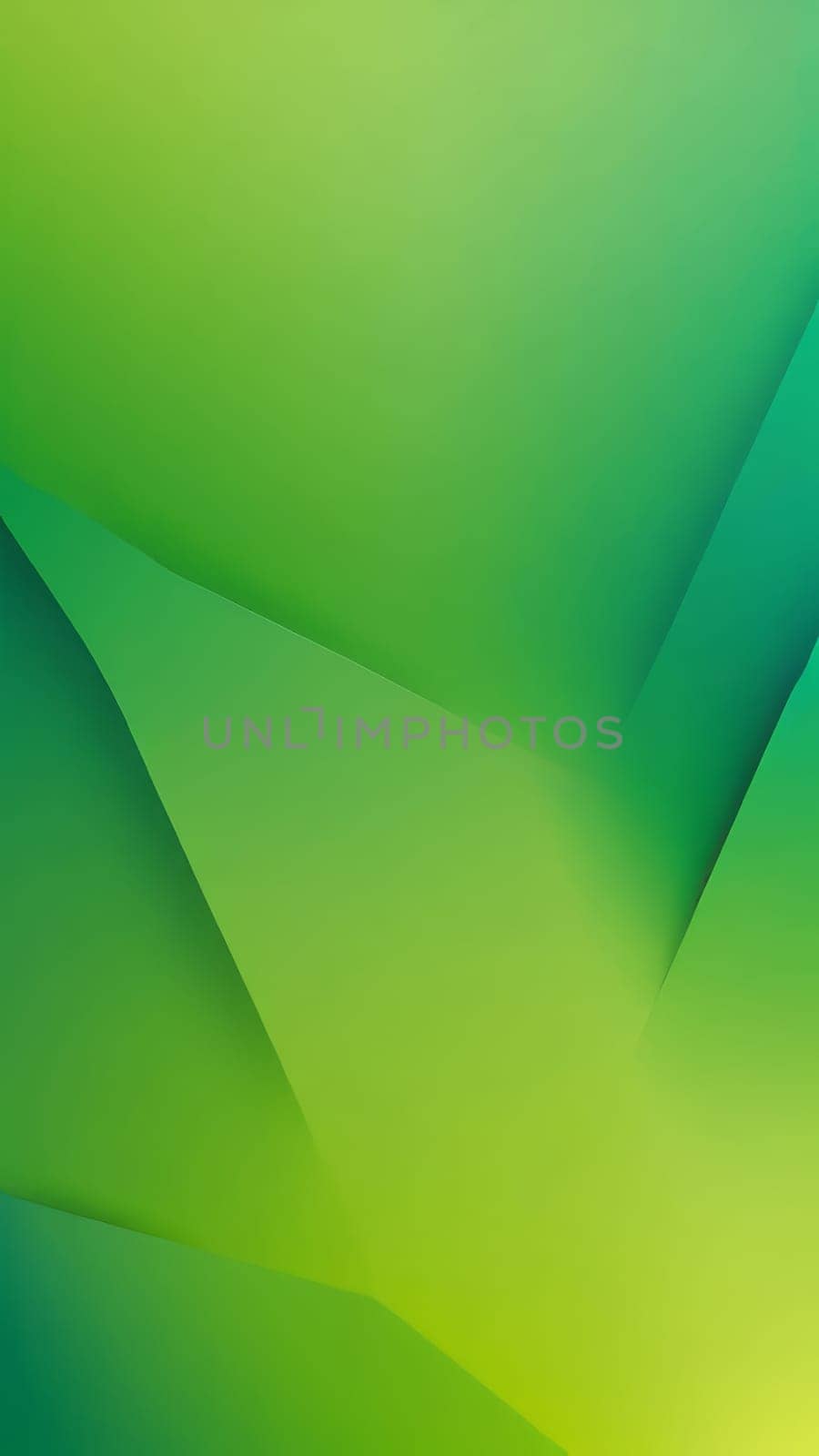 A gradient wallpaper with Trapezoidal shapes using green and lightgreen gradient colors. Generative AI.