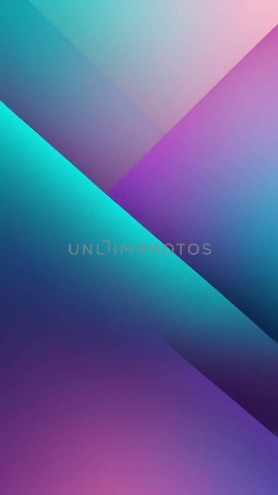 A gradient wallpaper with Rectilinear shapes using teal and purple gradient colors. Generative AI.