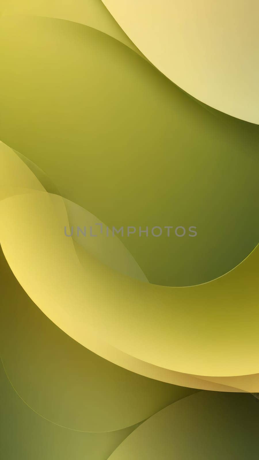 A gradient wallpaper with Looped shapes using olive and beige gradient colors. Generative AI.