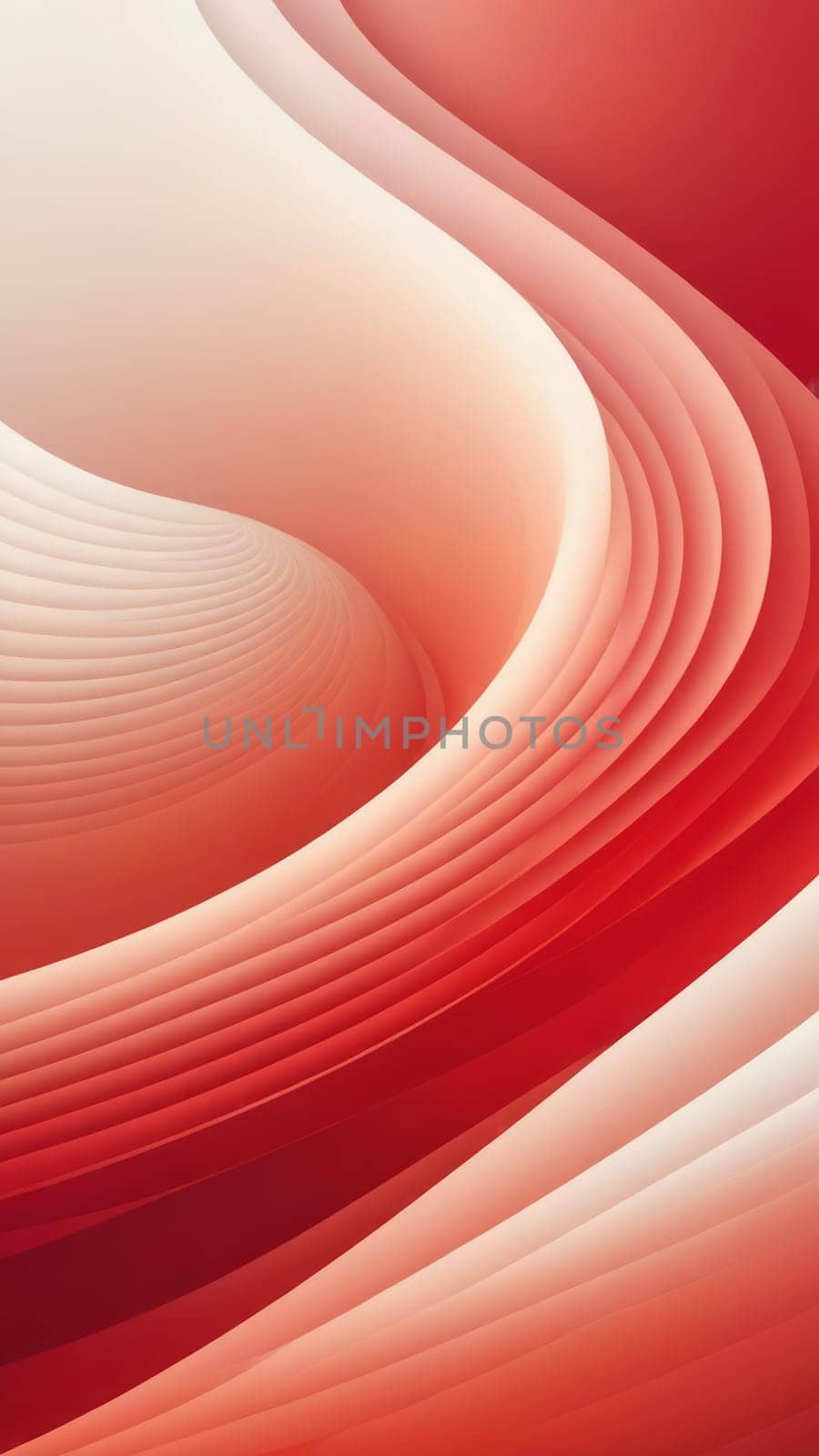 A gradient wallpaper with Helical shapes using red and navajowhite gradient colors. Generative AI.