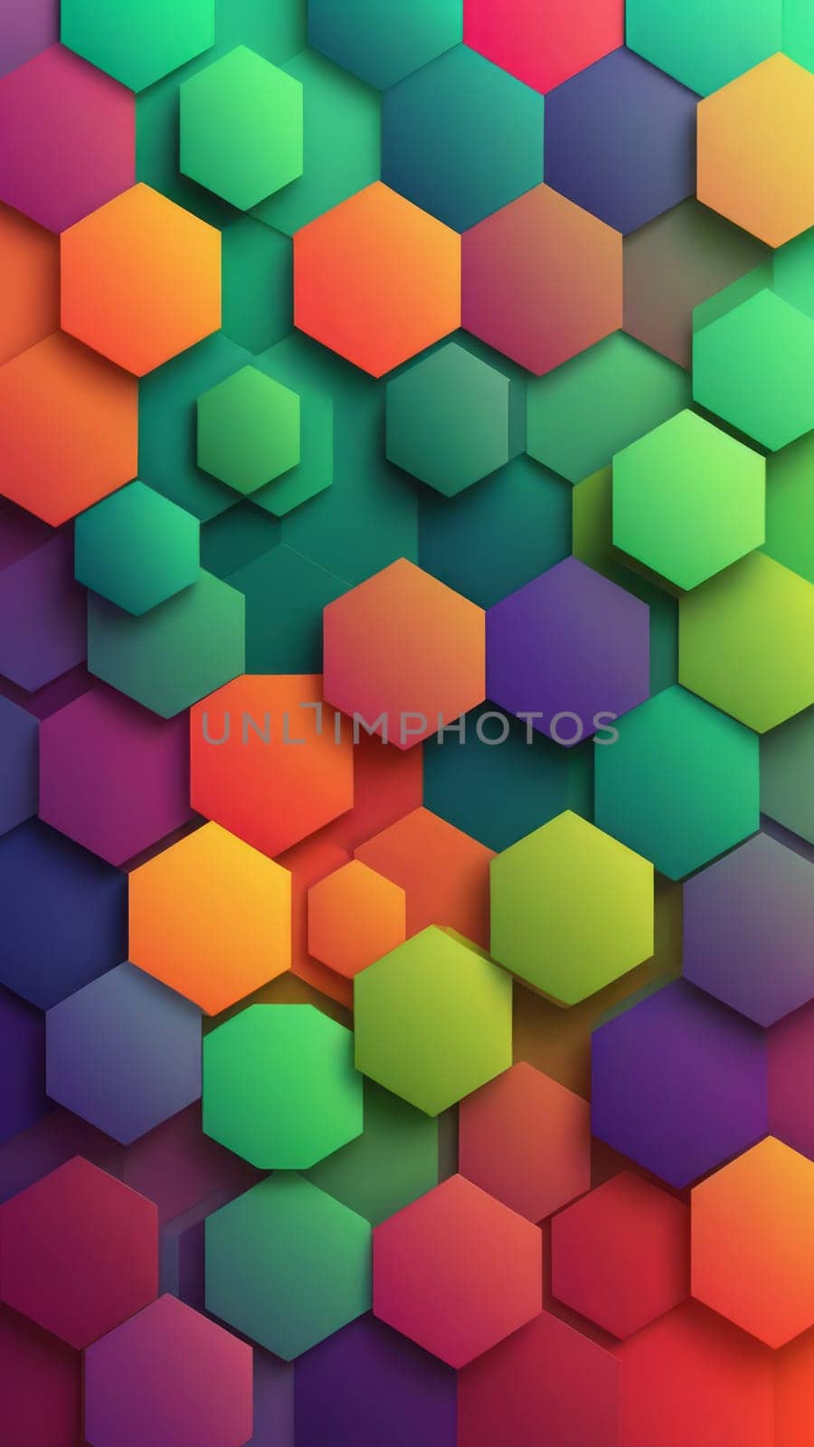 Creativity in paints from Hexagonal shapes and green by nkotlyar
