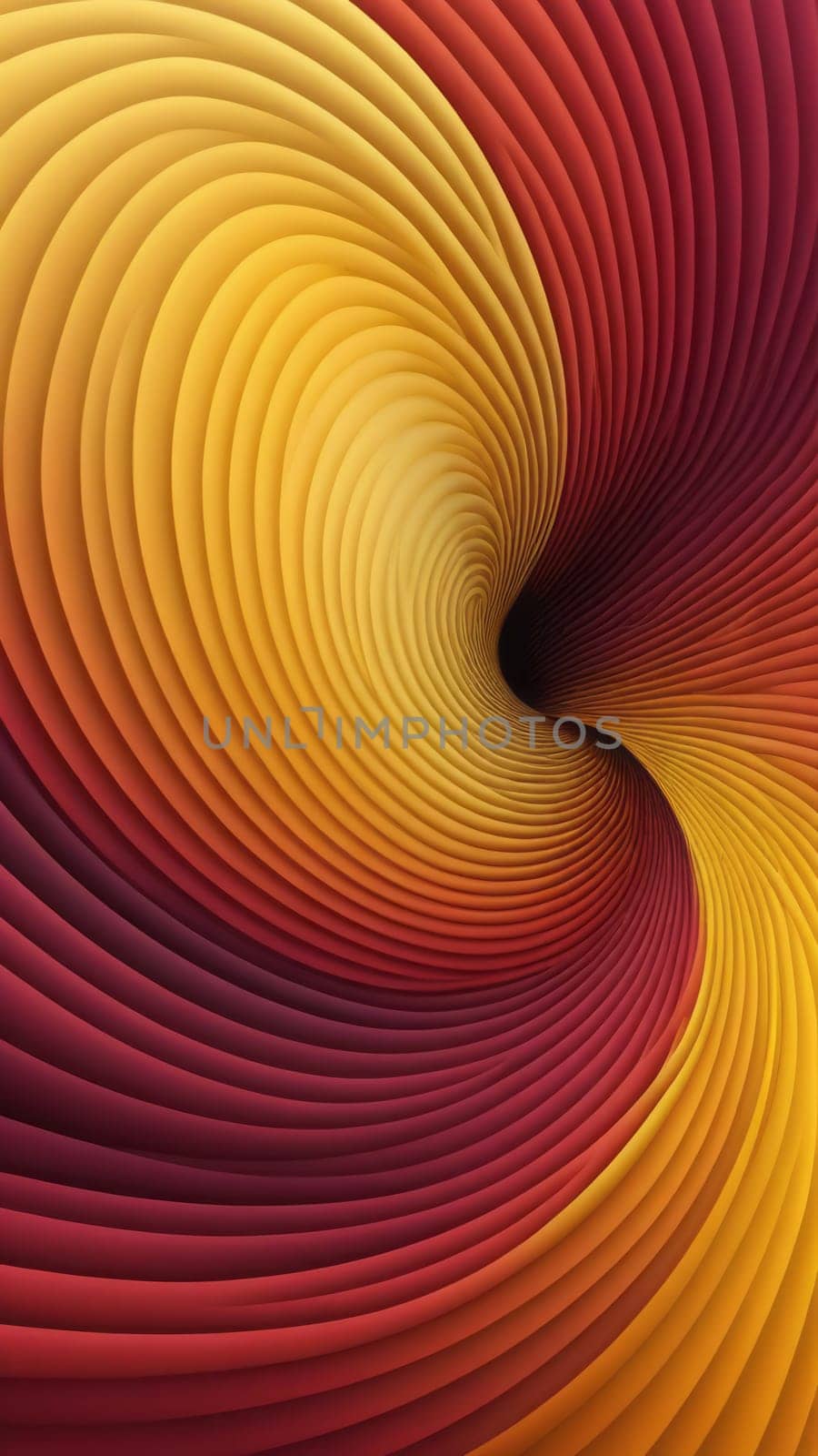 A gradient wallpaper with Spiral shapes using maroon and lightgoldenrodyellow gradient colors. Generative AI.