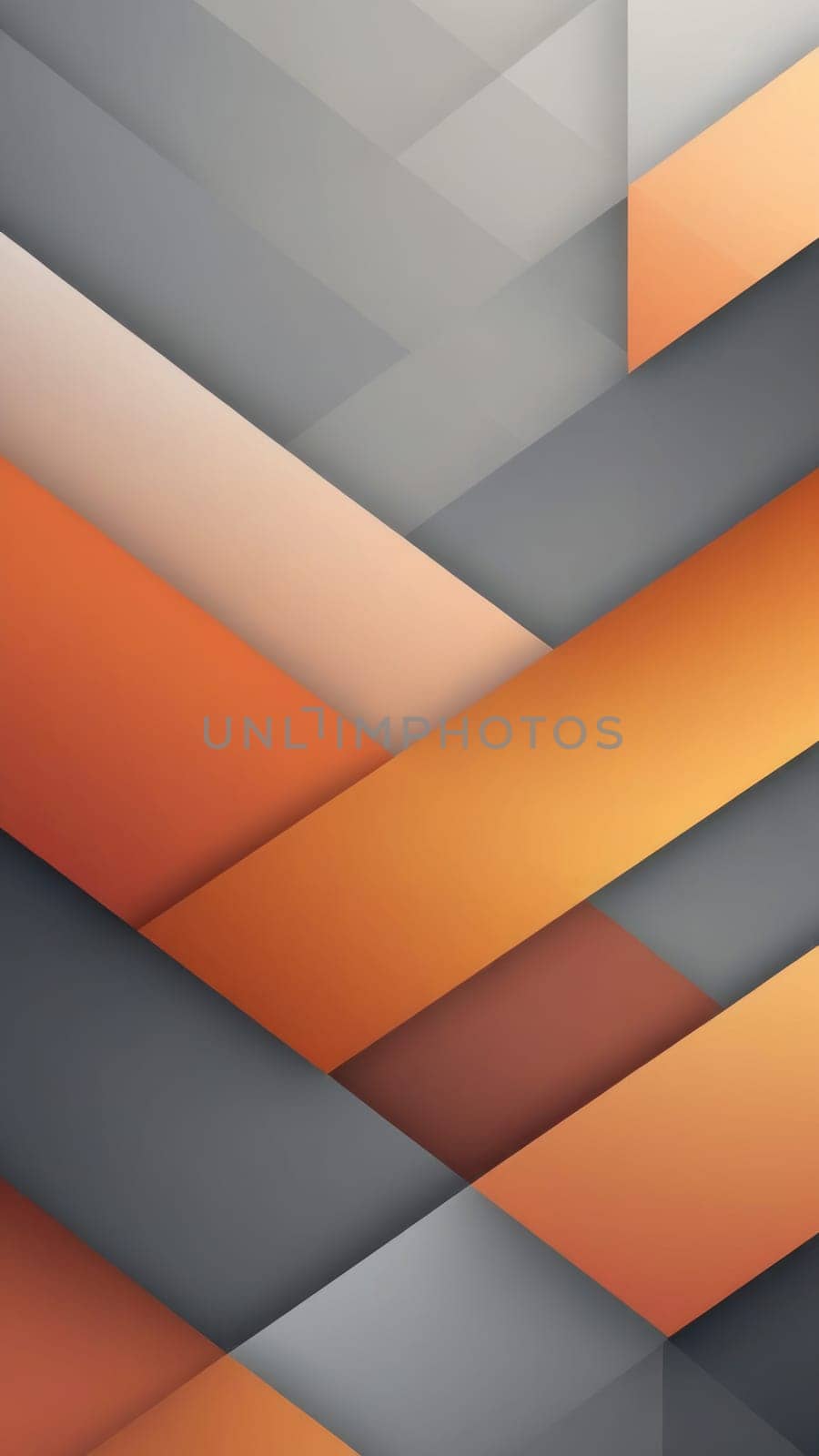 A gradient wallpaper with Segmented shapes using gray and sienna gradient colors. Generative AI.