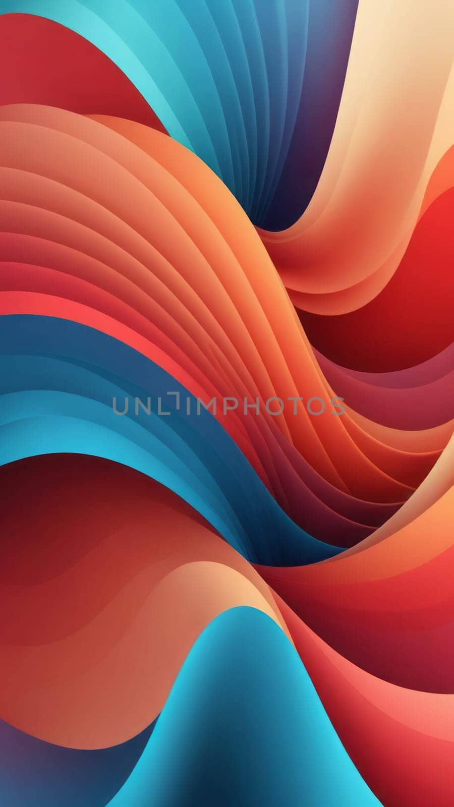 Creativity in paints from Waved shapes and red by nkotlyar