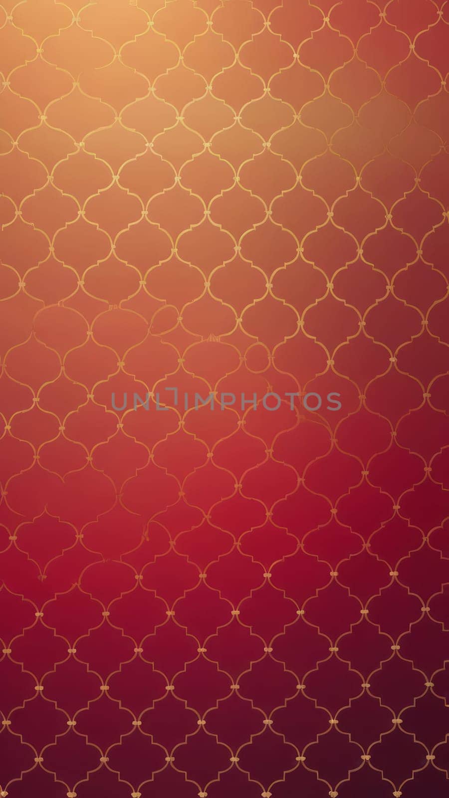 A gradient wallpaper with Quatrefoil shapes using maroon and khaki gradient colors. Generative AI.