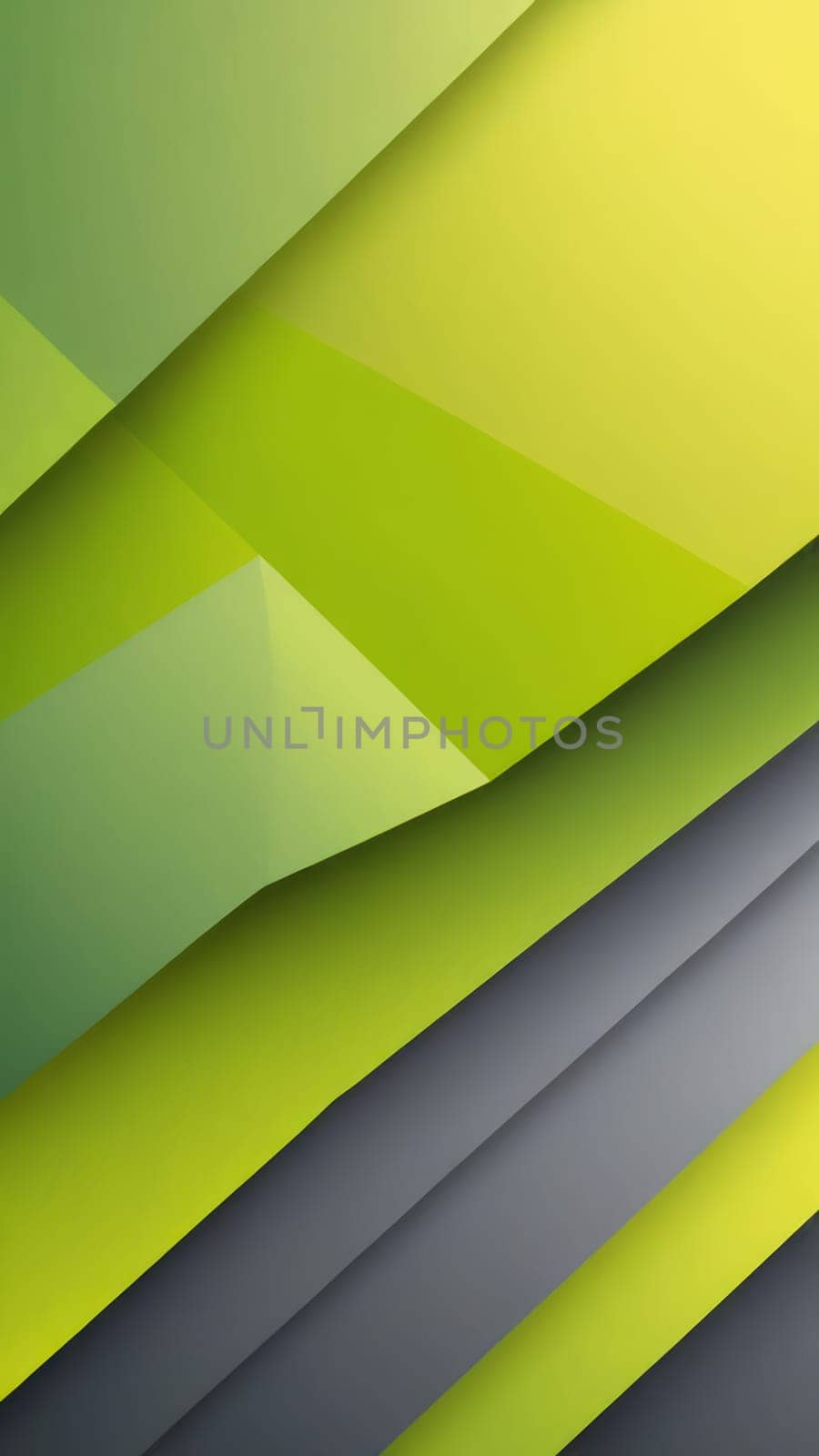 A gradient wallpaper with Segmented shapes using lime and dimgray gradient colors. Generative AI.
