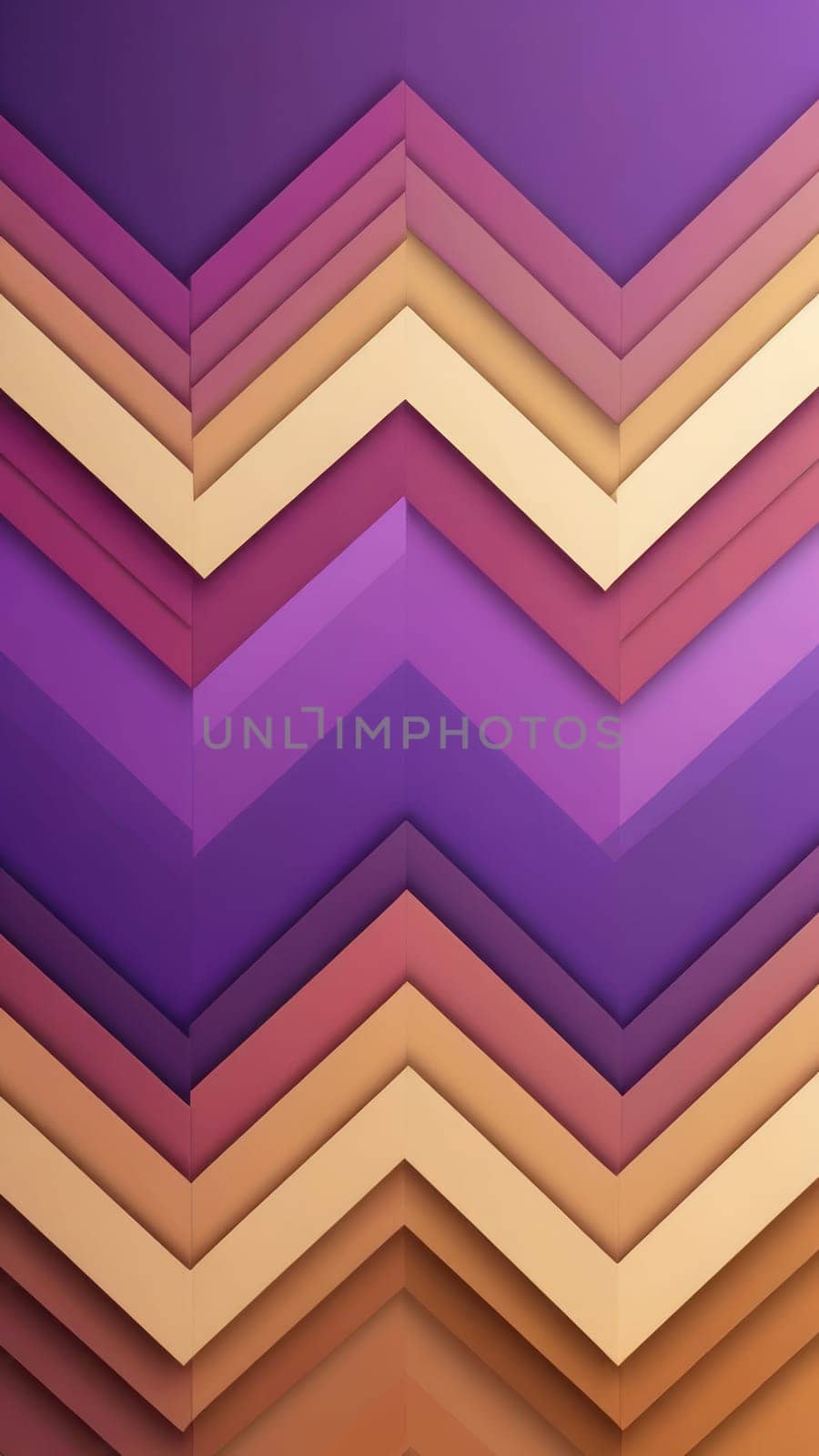 A gradient wallpaper with Chevron shapes using purple and burlywood gradient colors. Generative AI.