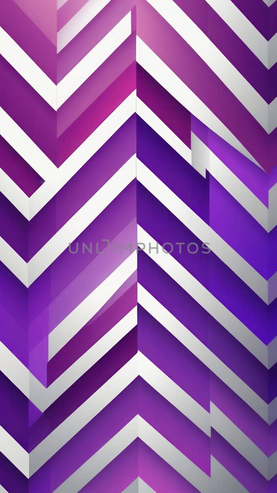 A gradient wallpaper with Chevron shapes using silver and violet gradient colors. Generative AI.