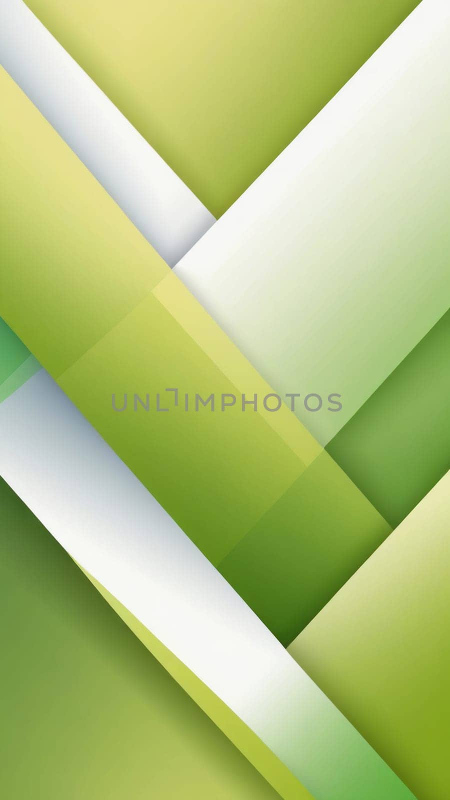 A gradient wallpaper with Segmented shapes using white and limegreen gradient colors. Generative AI.