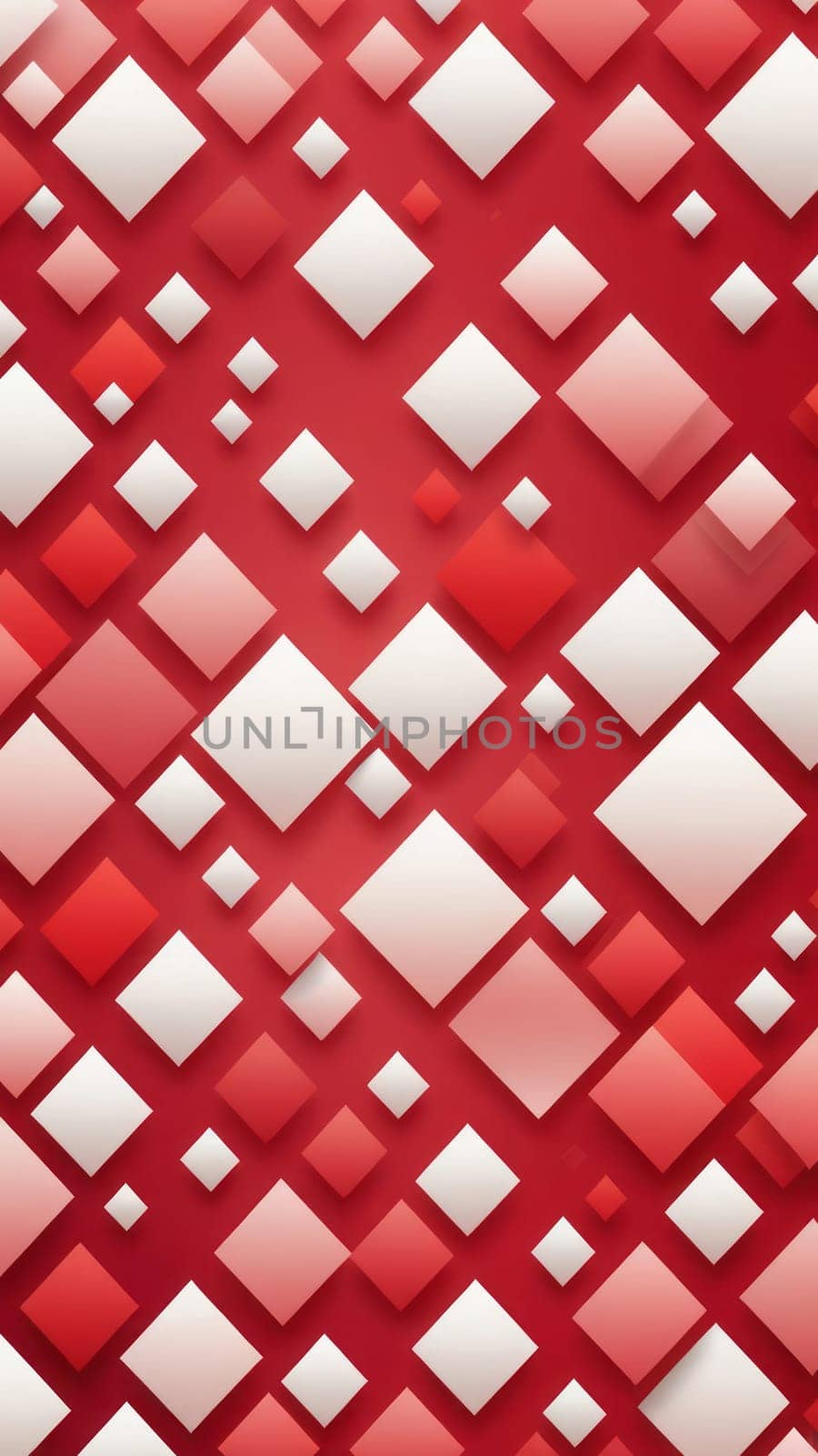 A gradient wallpaper with Diamond shapes using red and floralwhite gradient colors. Generative AI.