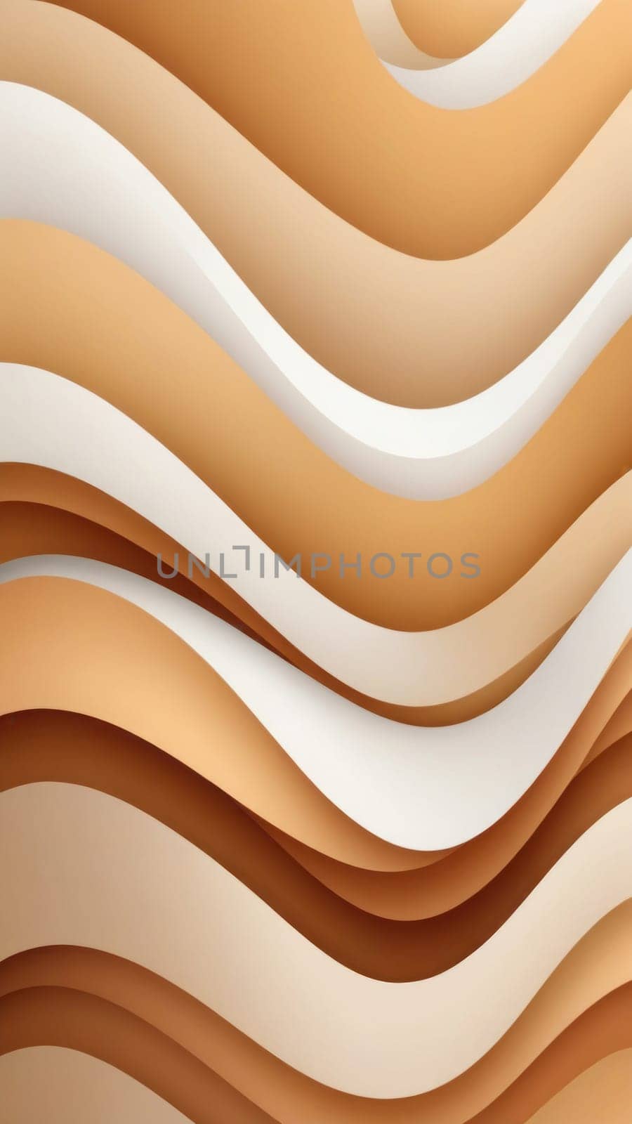 A gradient wallpaper with Meander shapes using white and burlywood gradient colors. Generative AI.