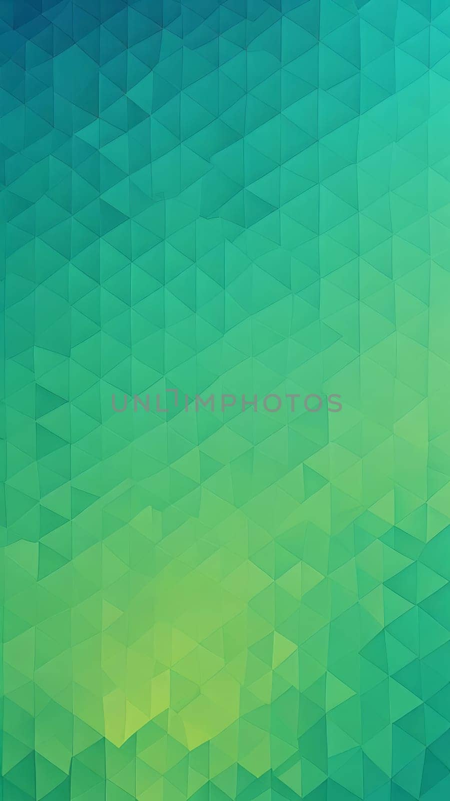 A gradient wallpaper with Tessellated shapes using teal and springgreen gradient colors. Generative AI.