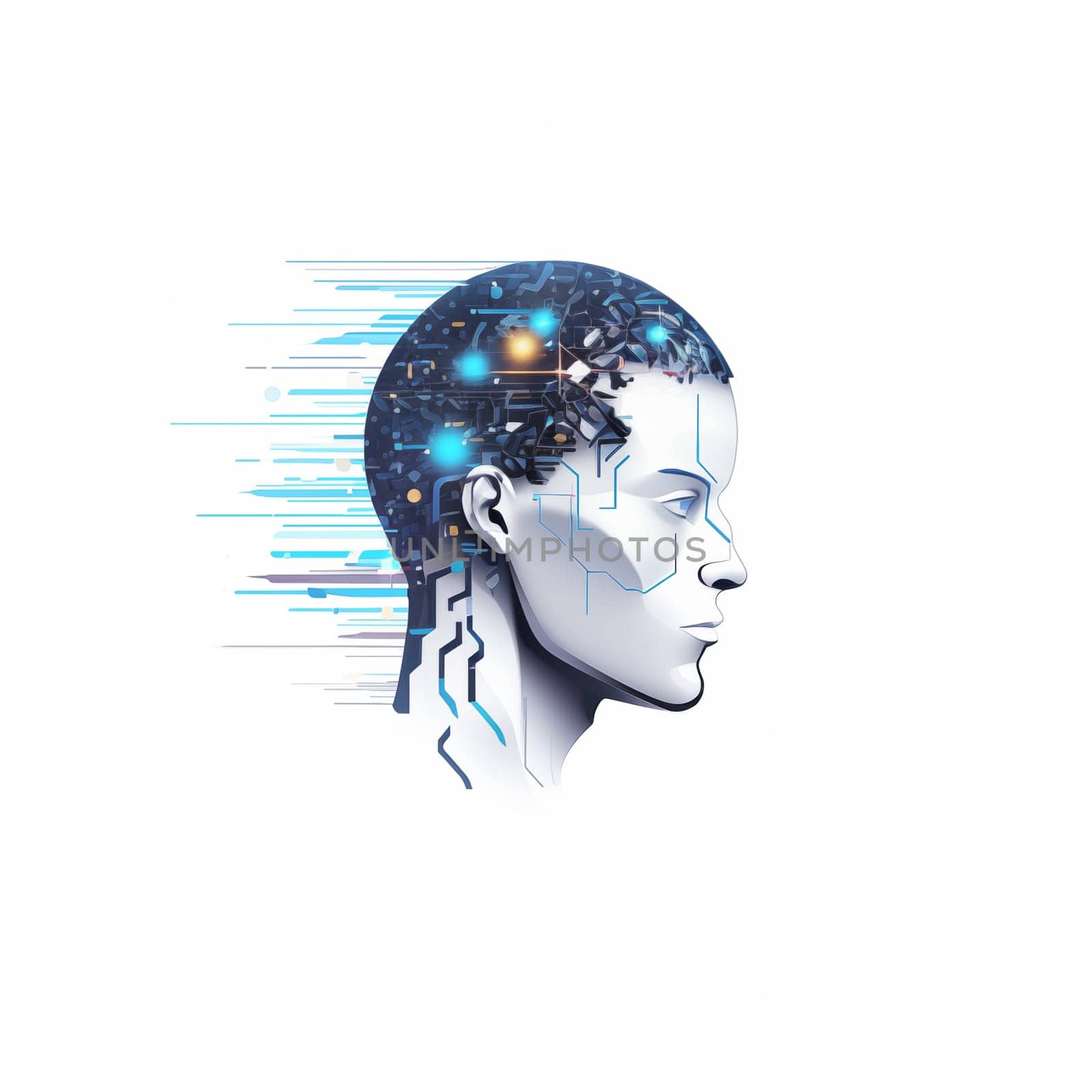 The logo of the artificial intelligence app. High quality photo