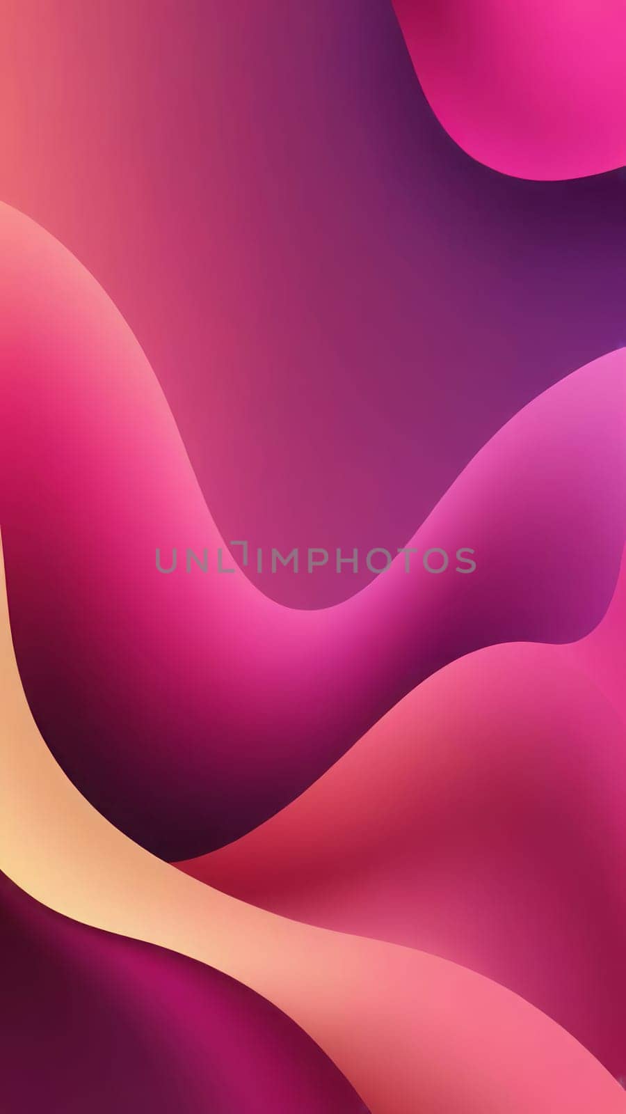 A gradient wallpaper with Organic shapes using fuchsia and darkkhaki gradient colors. Generative AI.