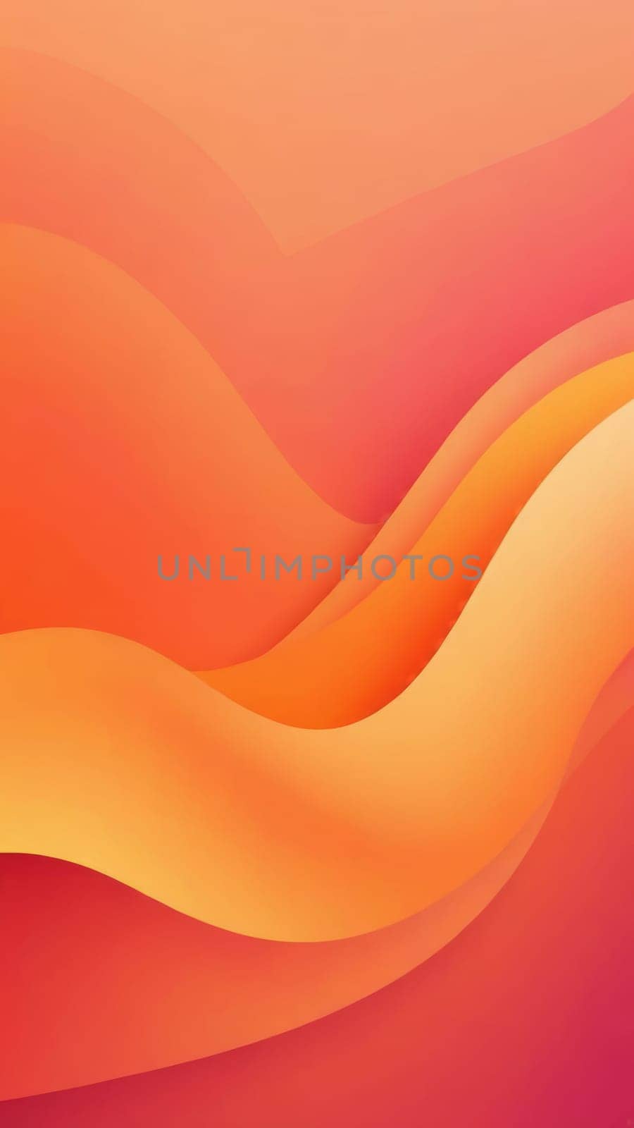 A gradient wallpaper with Layered shapes using orange and lightcoral gradient colors. Generative AI.