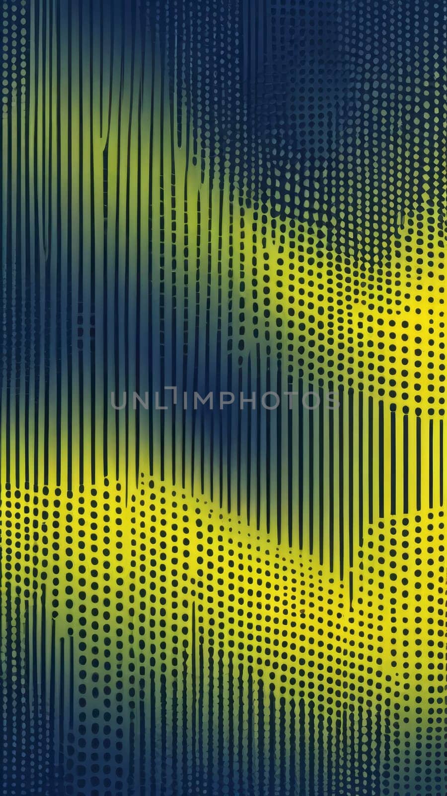 A gradient wallpaper with Perforated shapes using navy and lightyellow gradient colors. Generative AI.