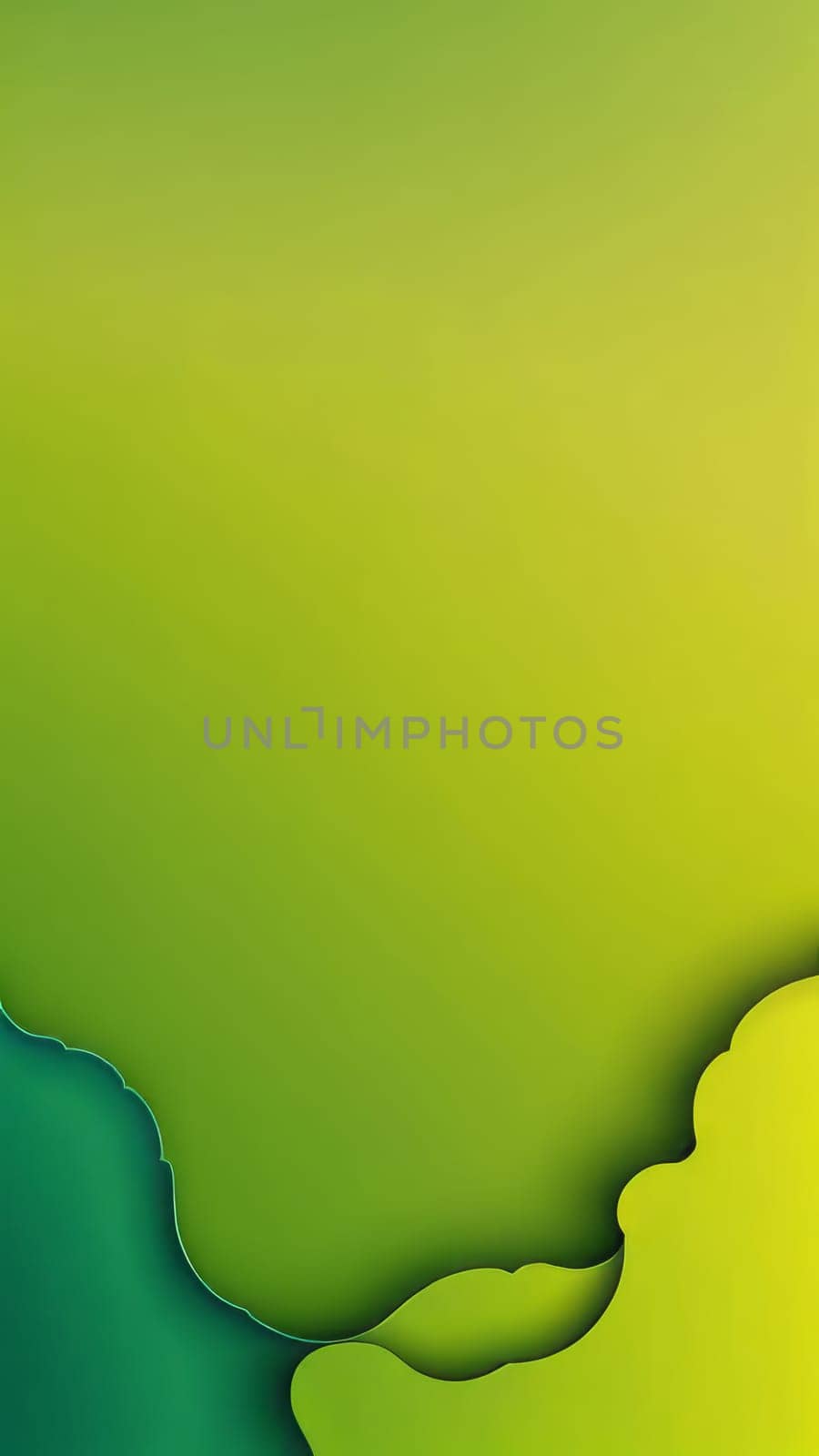 A gradient wallpaper with Scalloped shapes using green and lime gradient colors. Generative AI.