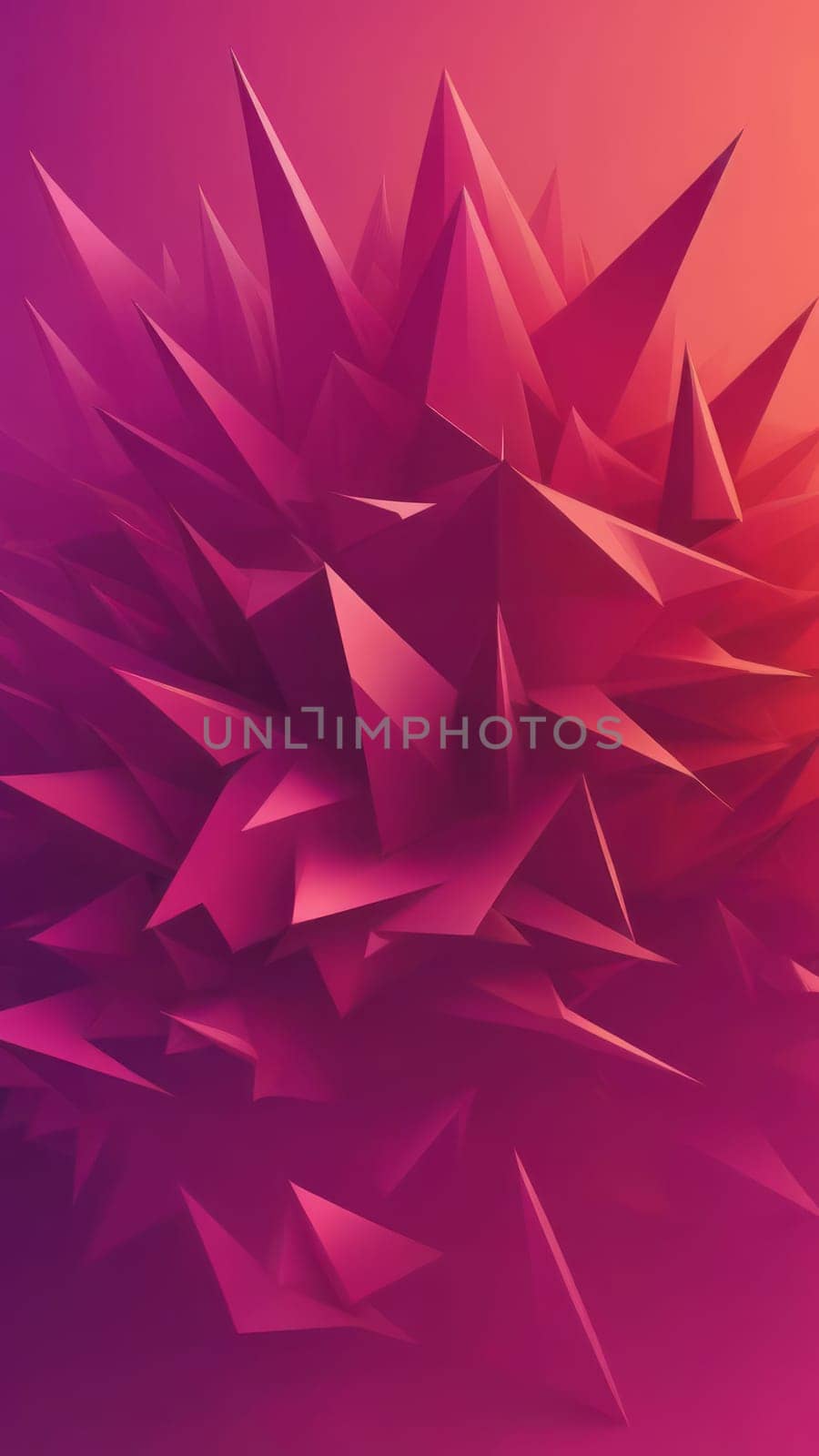 A gradient wallpaper with Spiked shapes using maroon and magenta gradient colors. Generative AI.