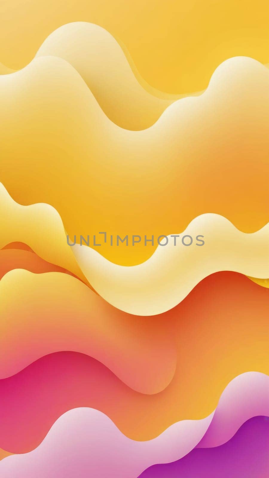 A gradient wallpaper with Hollow shapes using yellow and snow gradient colors. Generative AI.