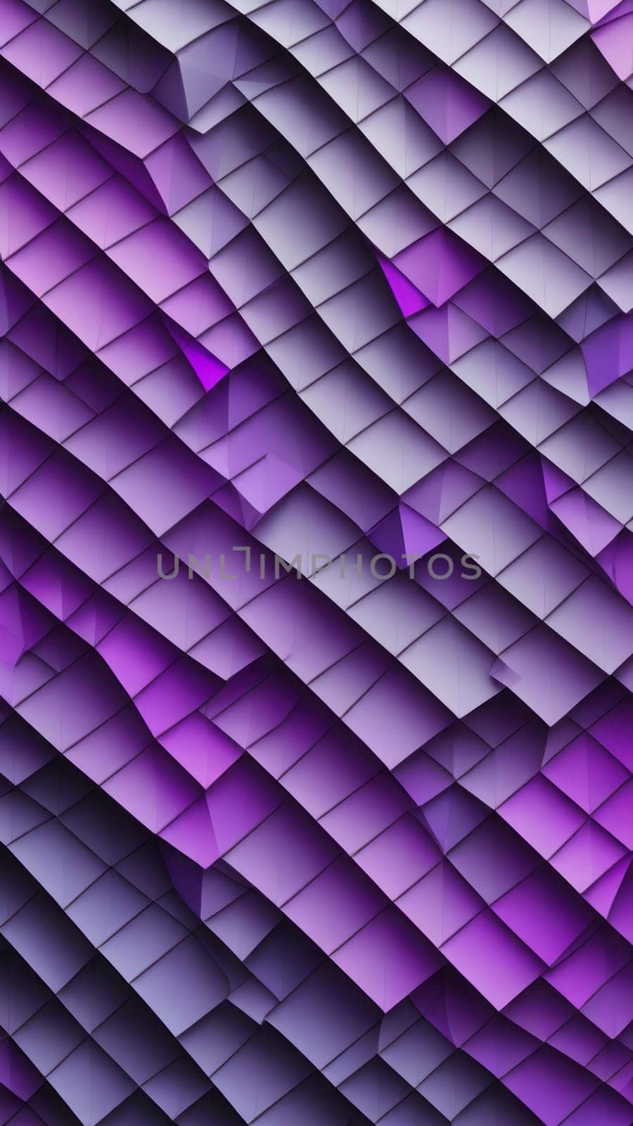 A gradient wallpaper with Tessellated shapes using purple and slategray gradient colors. Generative AI.