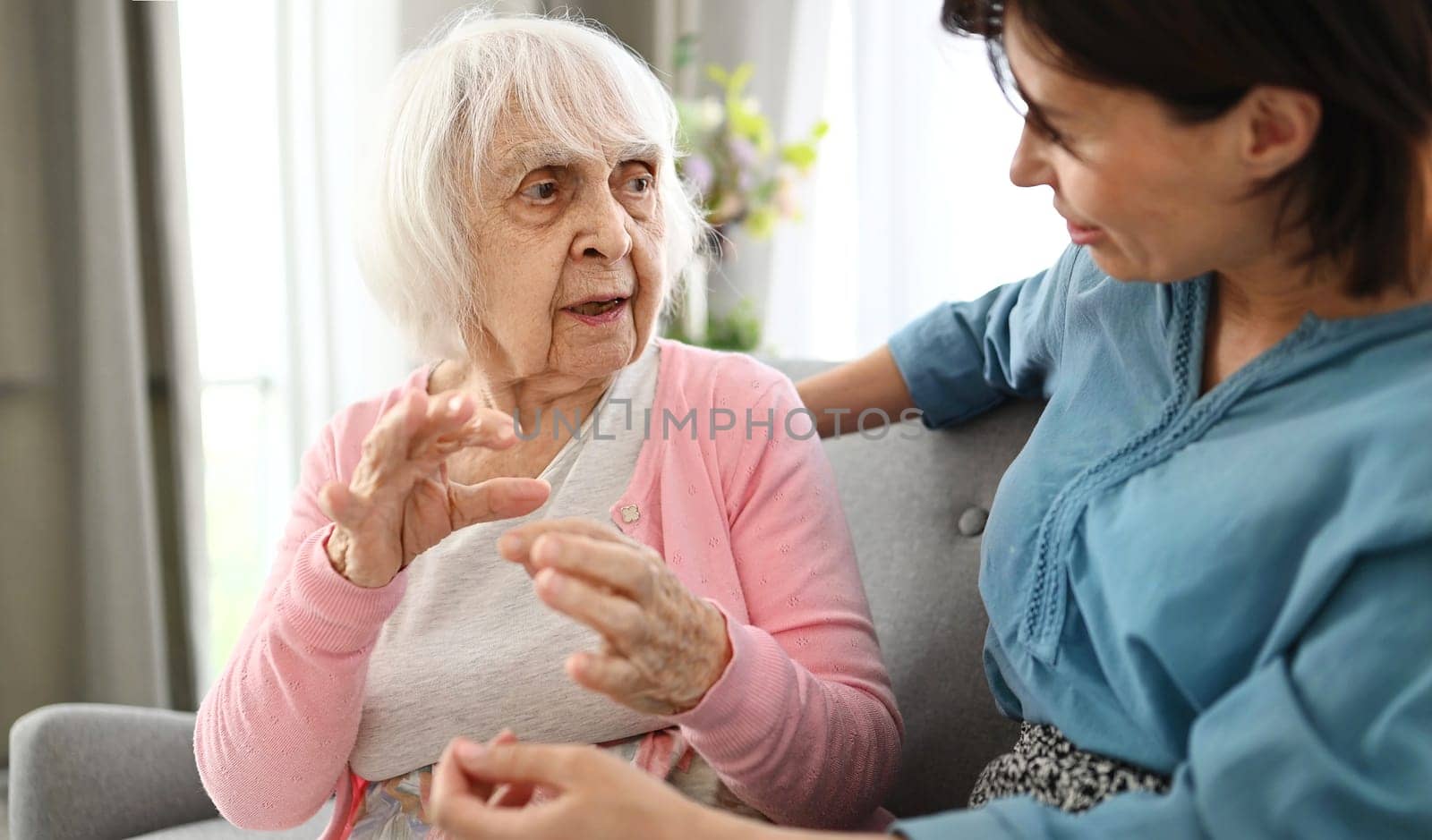 Elderly Woman Chats With Young One, Sharing Her Life Story by GekaSkr