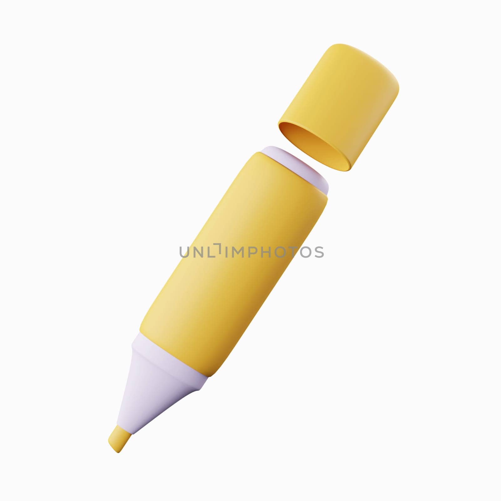 3d marker pen for education, school and work. icon isolated on background, icon symbol clipping path. 3d render illustration by meepiangraphic