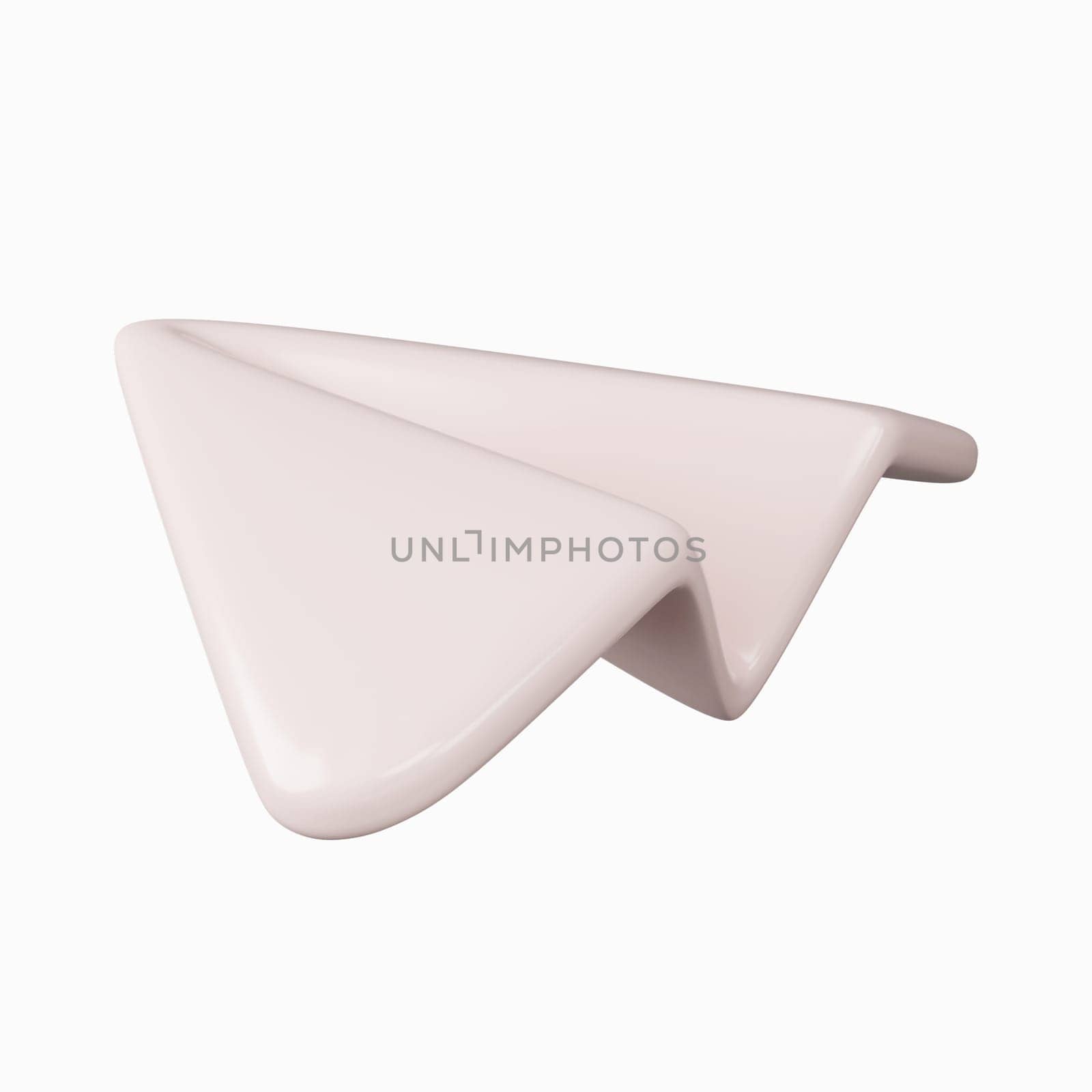 3d paper airplane minimal school icon. isolated on background, icon symbol clipping path. 3d render illustration by meepiangraphic