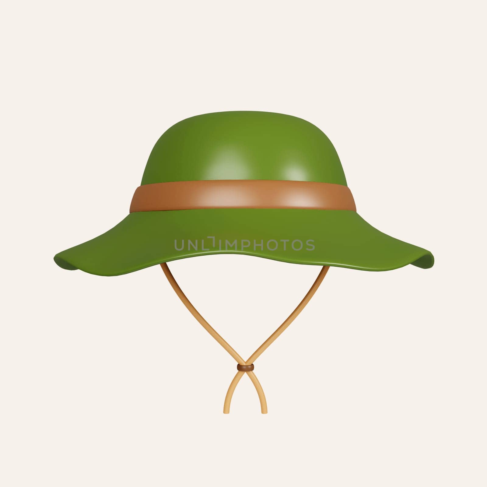 3d camping hat. elements for camping, hiking , summer camp, traveling, trip. icon isolated on white background. 3d rendering illustration. Clipping path. by meepiangraphic