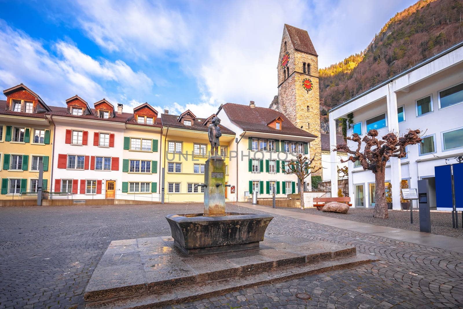 Town of Interlaken square colorful architecture view, Berner Oberland region of Switzerland