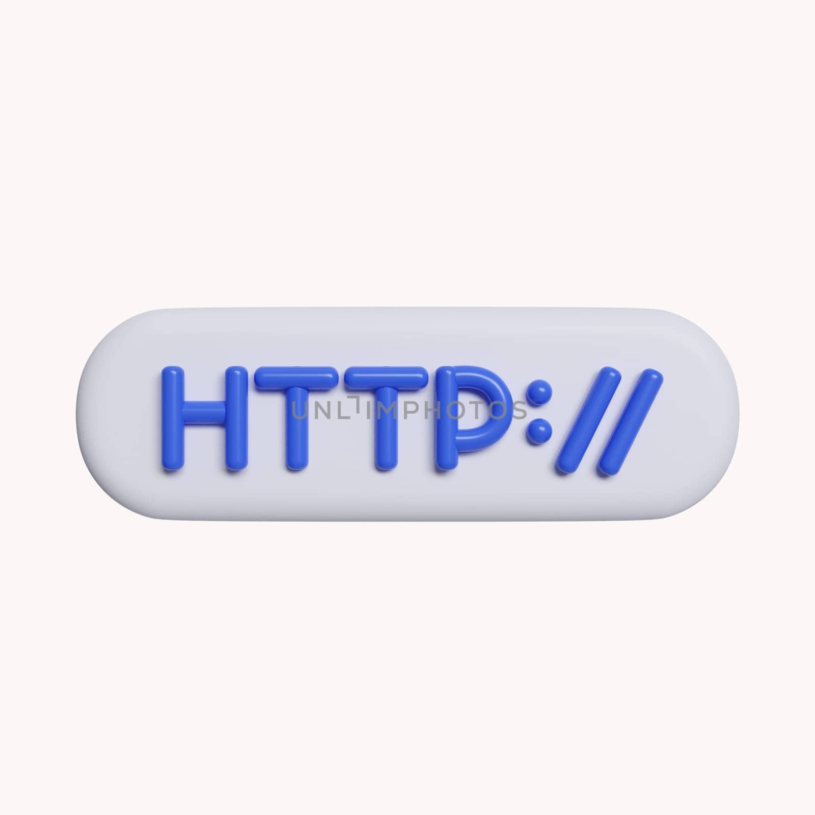 3d http symbol and warning or danger sign. icons about unsafe URLs, malicious and suspicious links. icon isolated on white background. 3d rendering illustration. Clipping path..