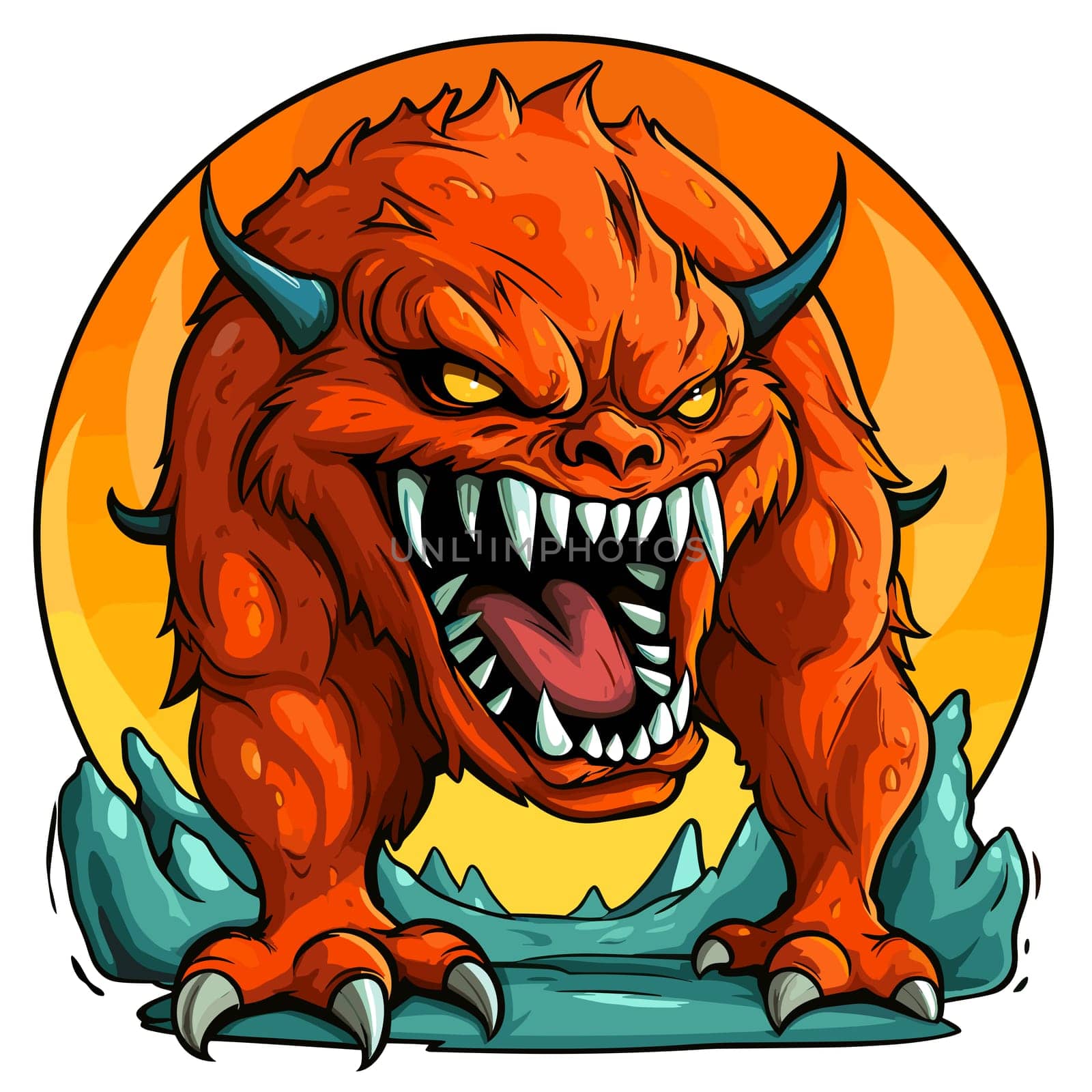 Terrible mythical monster of nightmares in vector art style. by palinchak